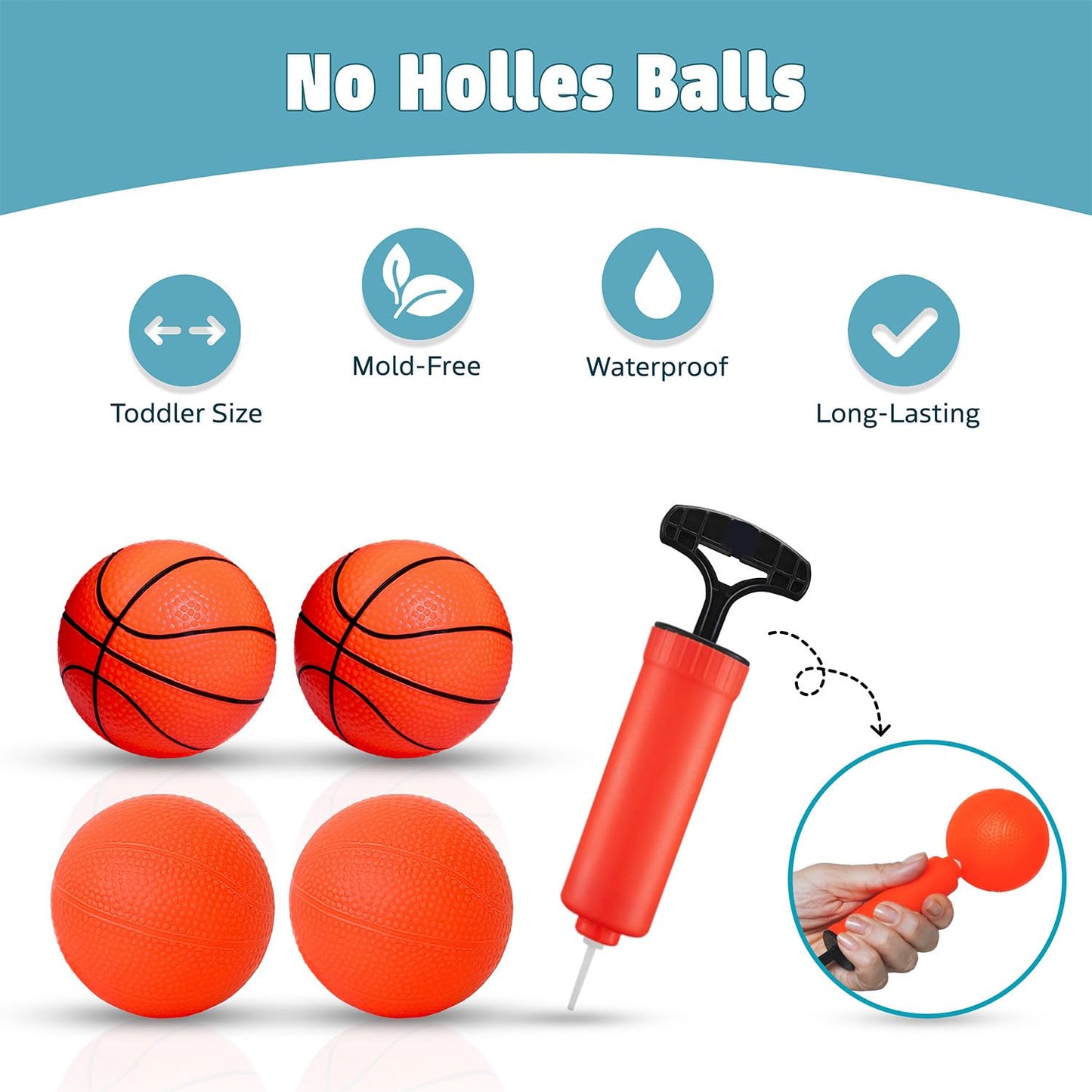 MARPPY Bath Toys – Bathtub Basketball Hoop for Toddlers and Kids, Mold-Free Shower Toy with 4 No-Hole Balls, Fun Bathtub Toys for Boys and Girls