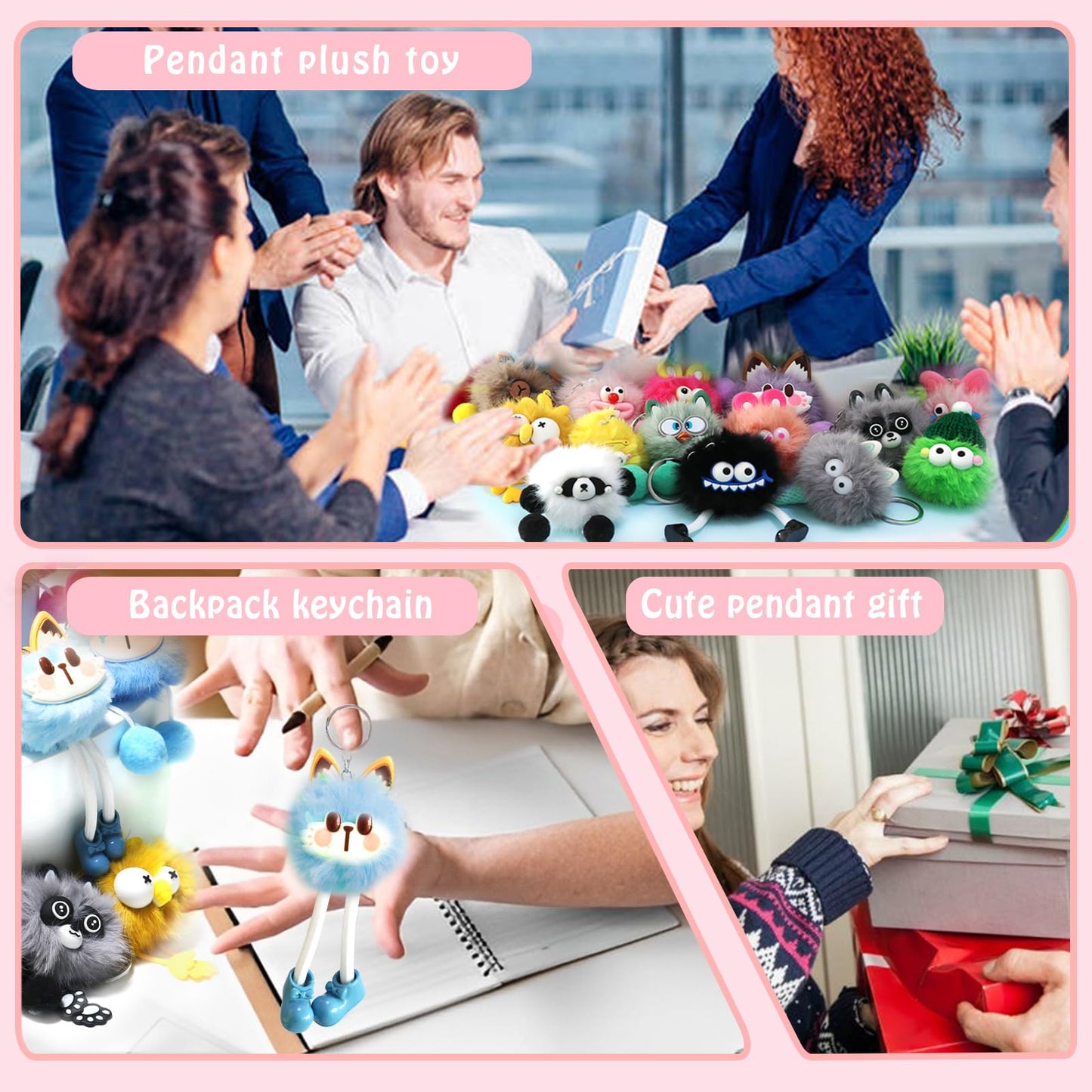YALARY 30 Pcs Cute Plush Keychains - Keychains Easter Egg Gifts Kawaii Keychain Bulk for Birthday Goodie Bags Toys Classroom Prizes Party Favors