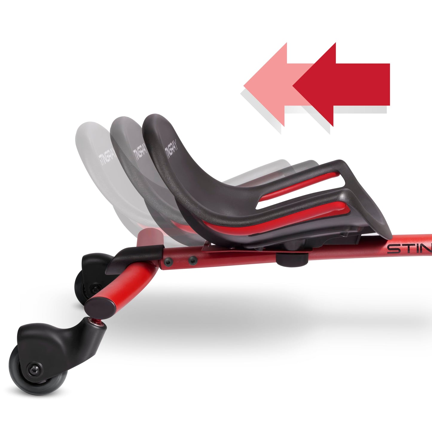 Radio Flyer Stingray Pro, for Ages 3-8, Hands Free, Foot Powered Ride On with 360-degree Caster Wheels, Adjustable Seat with Integrated Handles, Solid Steel Frame, Padded Seat, Kids Ride On Toys
