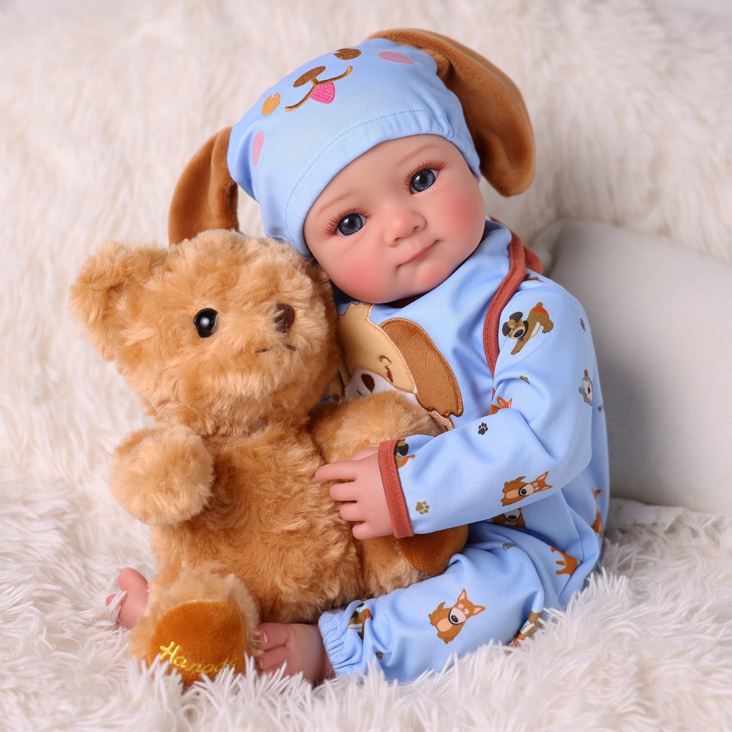 BABESIDE Lifelike Reborn Baby Dolls Boy - 20 Inch Handmade Realistic Baby Doll Cloth Soft Body Newborn Silicone Baby Doll with Toy & Gift Box for Kids 3+