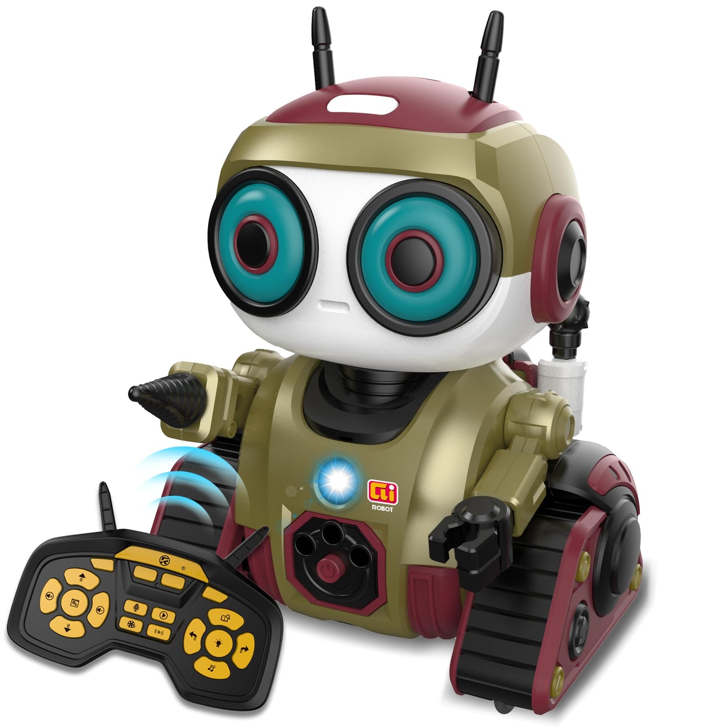 BYTEWAR Robot Toy for Kids, Rechargeable Remote Control Robot, Intelligent Programming Function, Gesture Sensing, Auto-Demonstration of Music and Dance, Fun Gift for Boys Girls(Gold)