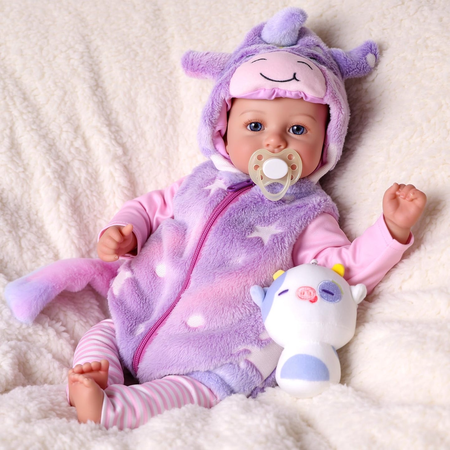 BABESIDE Lightweight Baby Doll Set–15" Realistic Soft Doll for Girls, Easy to Carry & Hug, Includes Bottle & Pacifier Set–Pretend Play & Gift for Kids Age 3+
