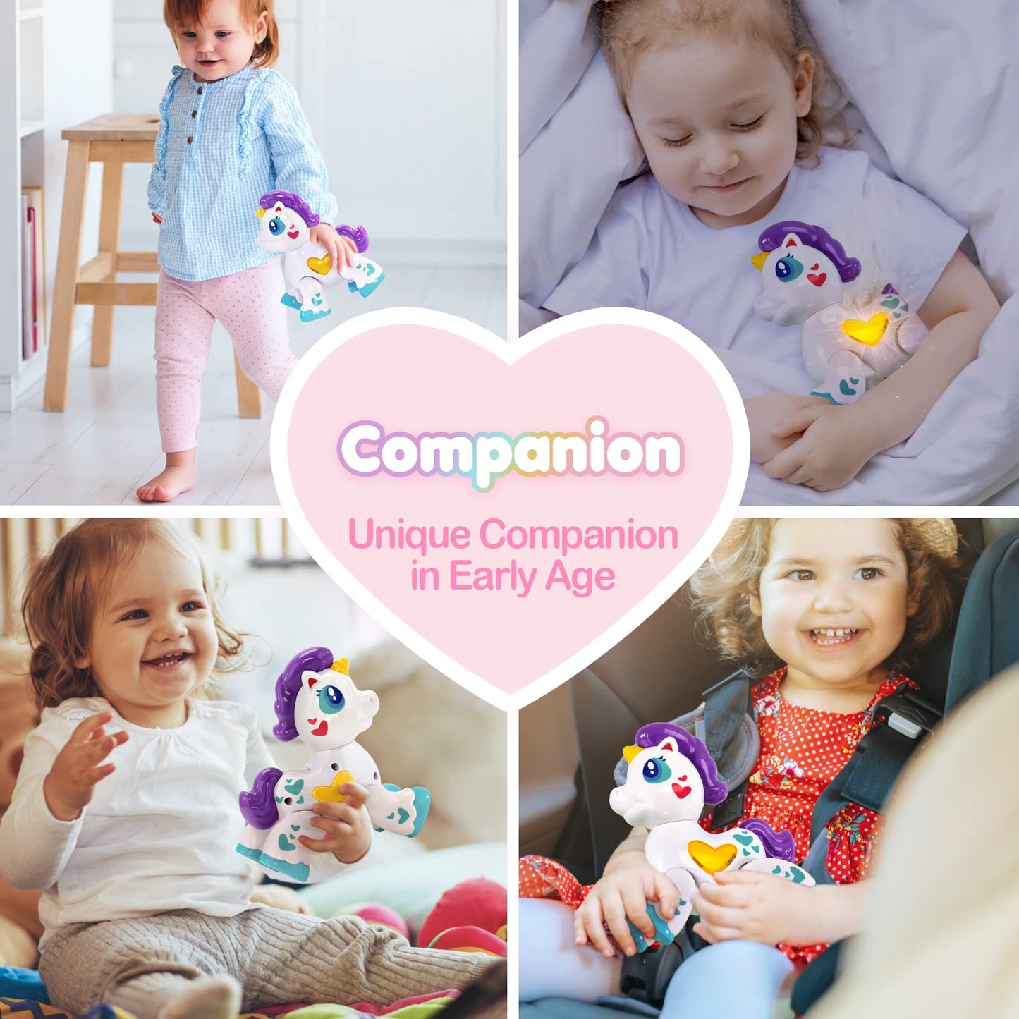 hahaland Unicorn Toys for 18-24 Month Old Girl, Light Up Musical Toddler Toys 1-2 Years, First Birthday Gifts for 1+ Year Old Baby Girl