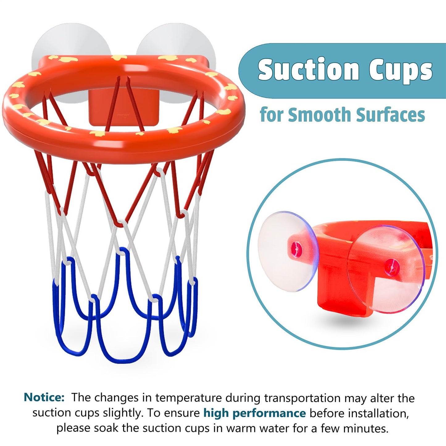 MARPPY Bath Toys – Bathtub Basketball Hoop for Toddlers and Kids, Mold-Free Shower Toy with 4 No-Hole Balls, Fun Bathtub Toys for Boys and Girls