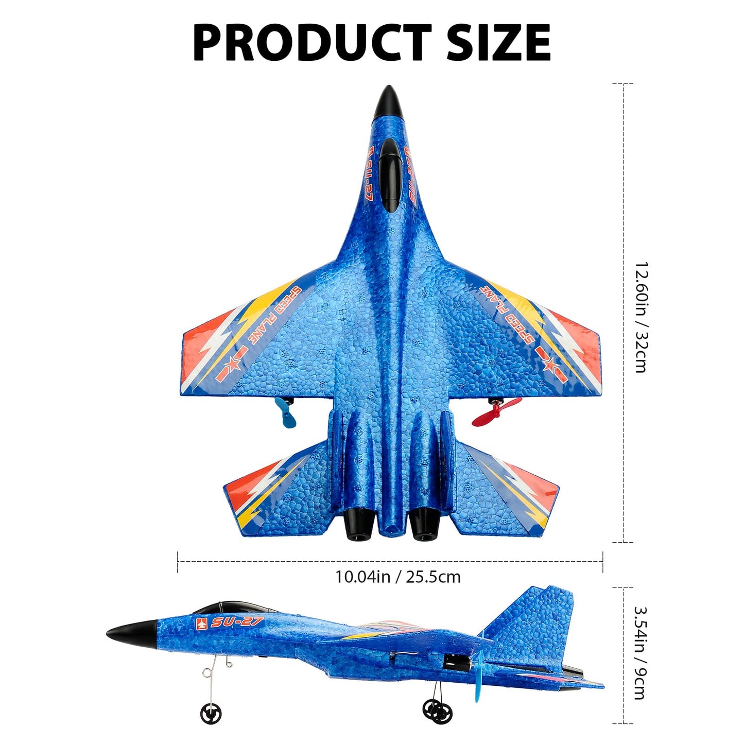RoofWorld Gravity Gliders SU27 RC Airplane Remote Control Airplane 2.4GHZ RC Plane 6-axis Gyro Stabilizer RTF RC Glider for Beginner LED Lights for Night Flying