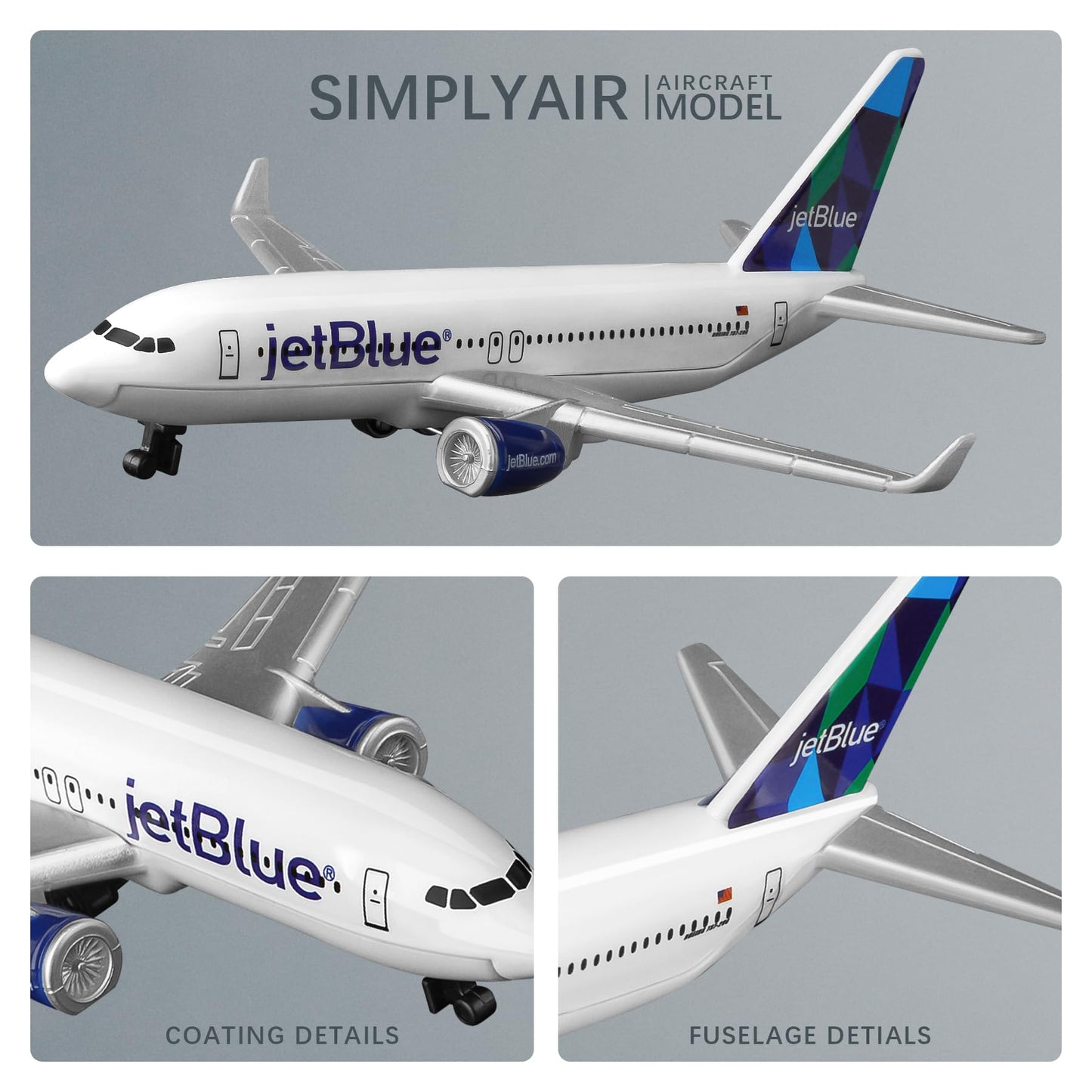 SimplyAir 1/400 jetBlue Airplane Model Kits Plastic Airplane Model for Collection and Display