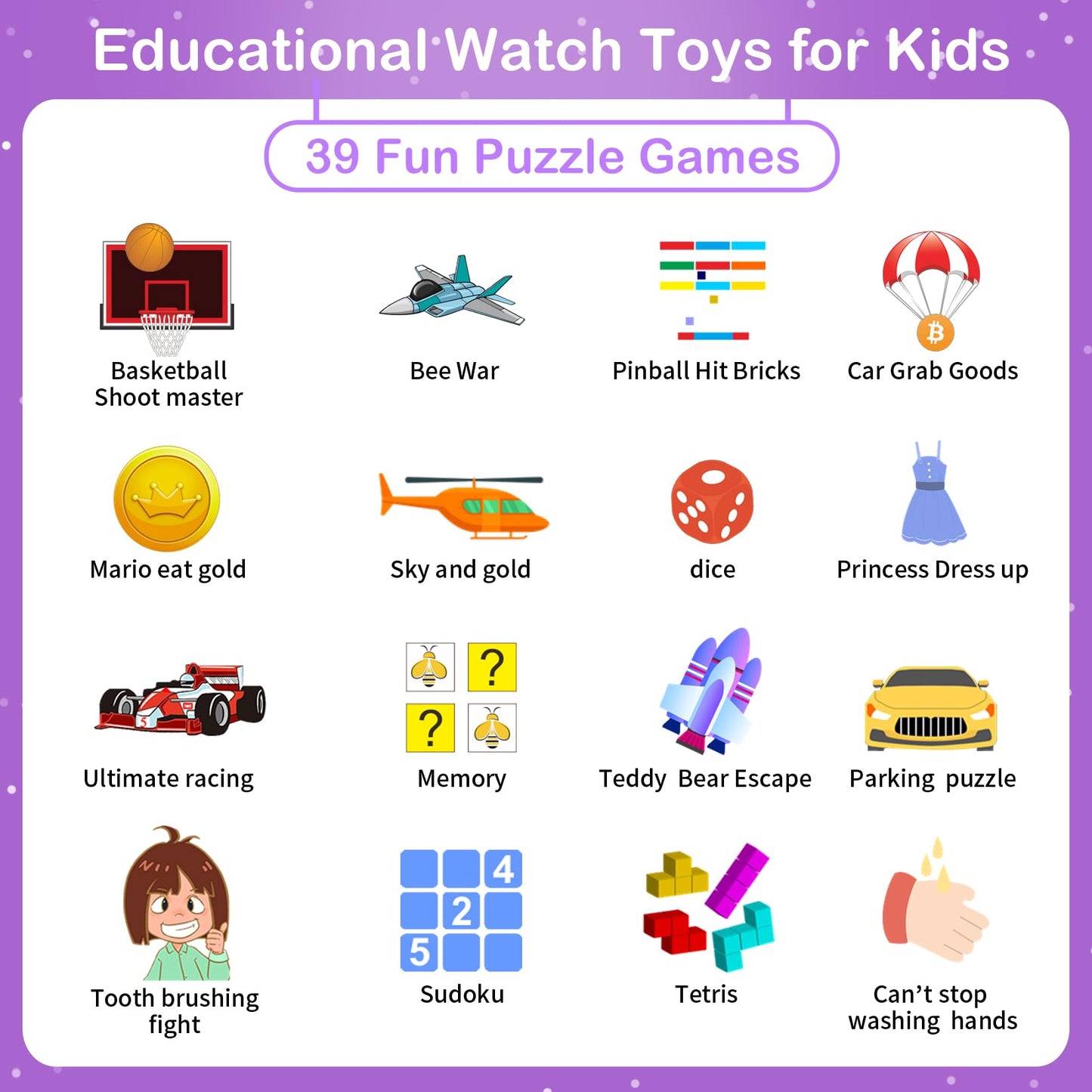 Kids Smart Watches Girls Gifts Age 3-12, Smart Watch for Kids with 39 Games Camera Video Recorder Music Player Alarm Calculator Stopwatch Flashlight Pedometer Gift Toys for Girls Ages 5 6 7 8 9 10