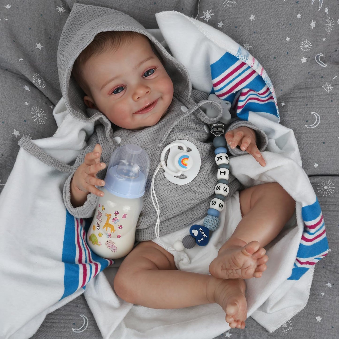 CHAREX Lifelike Reborn Baby Dolls Boy – 18 Inch Real Life Realistic Newborn Doll with Handmade Soft Cloth Body, Comes with Accessories — Gift for Kids Ages 3+