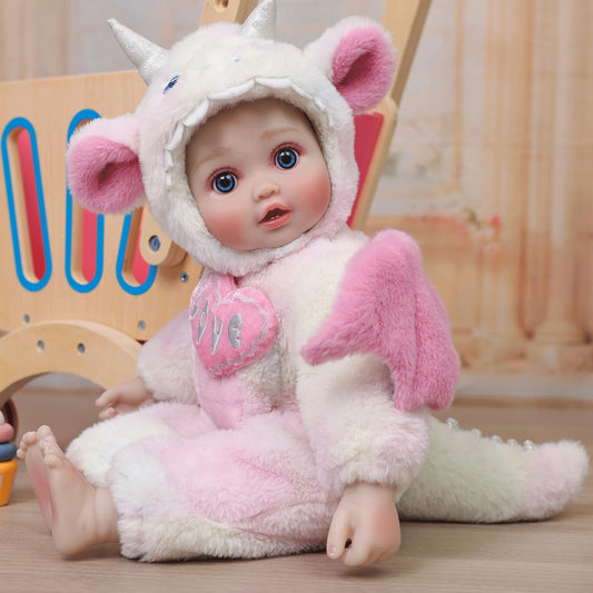 Cloveray Baby Dolls, 18inch Large Realistic Cute Soft Body Baby Doll Real Life Baby Dolls with Accessories for 3+ Year Old Girls Gifts, Pretend Play, Collection, Love Slogan Design
