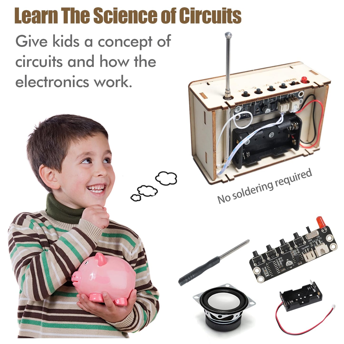 STEM Toys for Ages 6-8-13 Science Kits DIY Building Your Own Radio Craft for Kids Gadget Gifts for 7 9 11 12 14+ Year Old Boys Girls Teen Circuit Engineering Electronics Project Summer Camp Activities