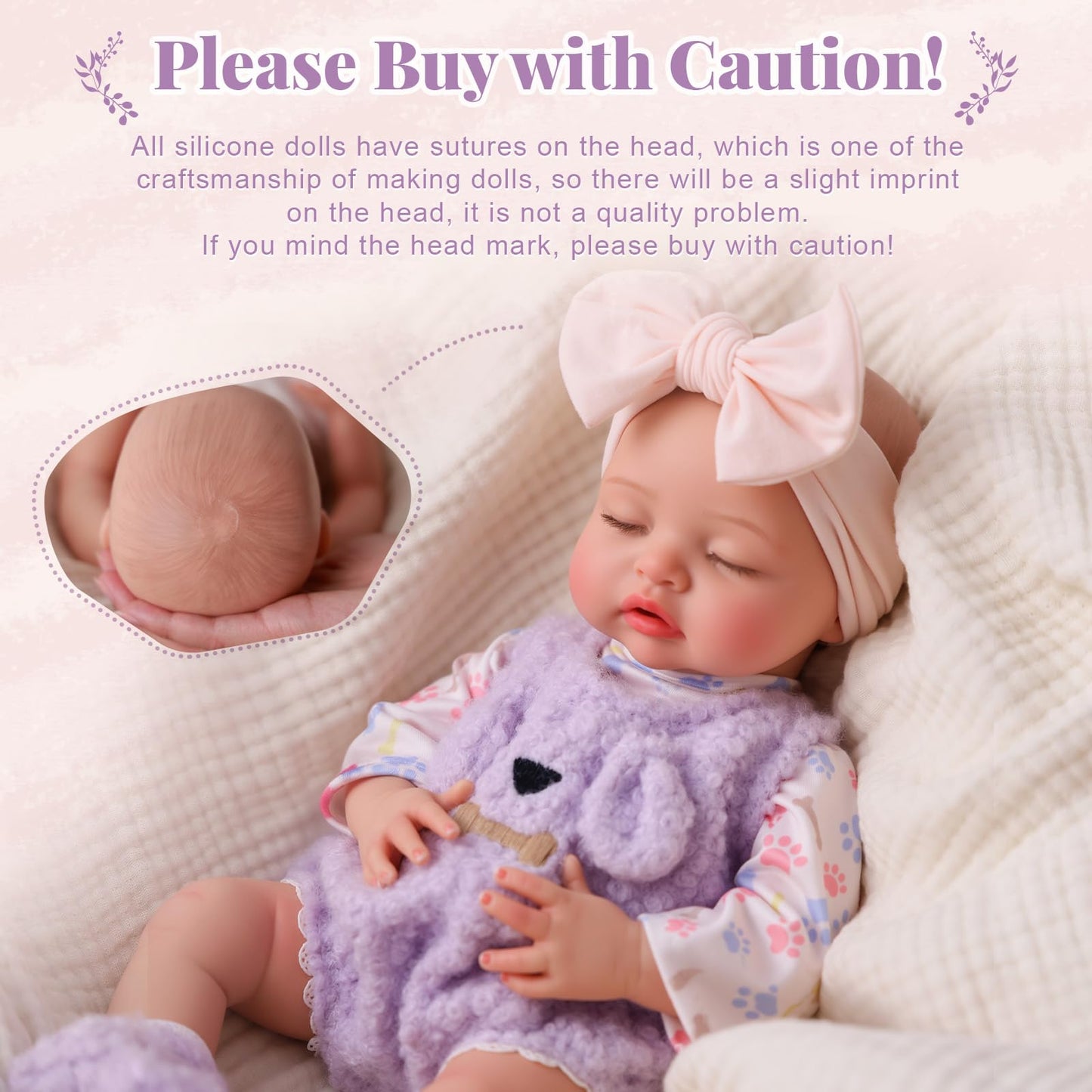 BABESIDE Silicone Baby Doll - 16 Inch (Weight 4Lb) Reborn Baby Dolls Silicone Full Body Platinum Silicone Weighted Realistic Sleeping Newborn Lifelike Preemie Doll Gift for Collectors & Kids Age 3+