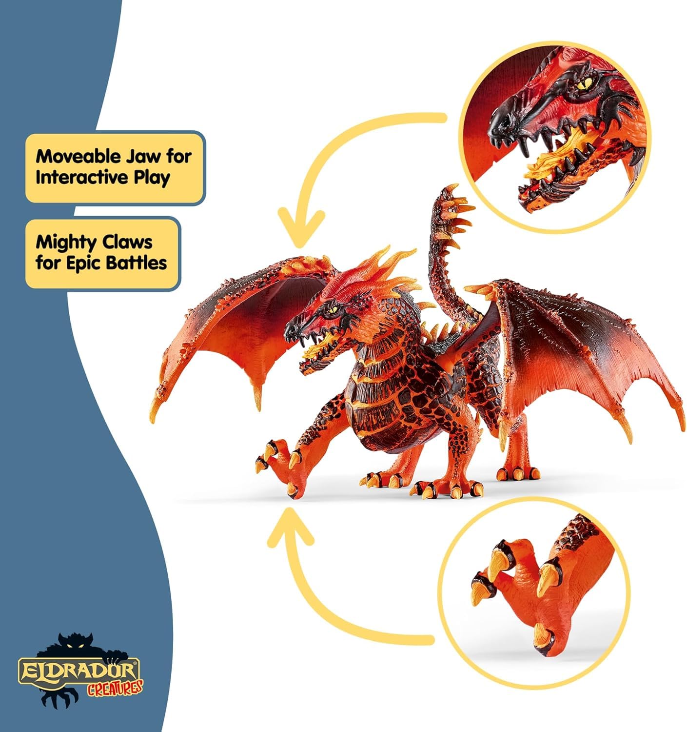 Schleich Eldrador Creatures - 8" Lava Dragon Toy - Movable Wing Action Figure for Boys and Girls - Mythical Creature Figures - Fantasy Beast Figurine - Red Monster Dragon Toys - Kids Ages 7+ | 70138
