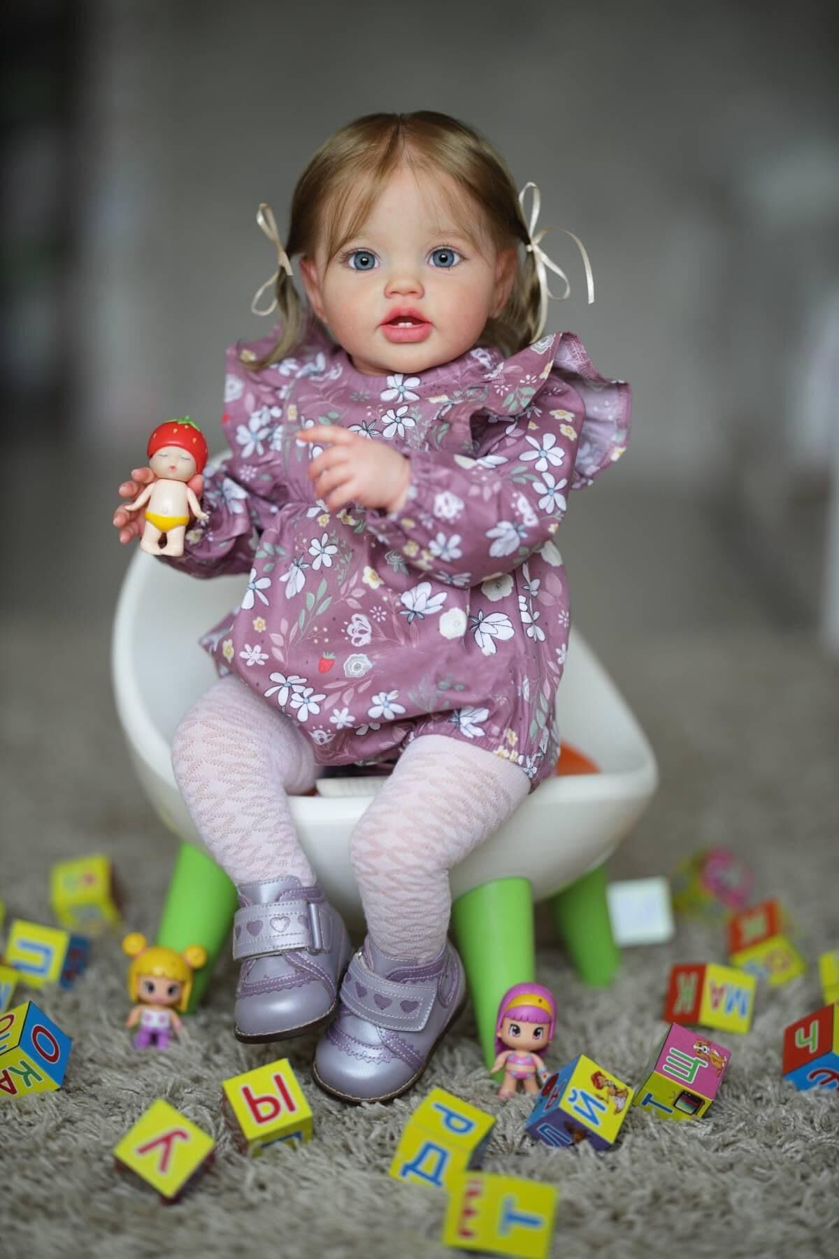 Angelbaby Soft Reborn Baby Dolls Realistic Reborn Toddler Girl 24 inches Lifelike Newborn Silicone Baby So Alive Doll Look Real Cute Beautiful Weighted Bebe Reborns Girl Life Size Detailed Kid Toys