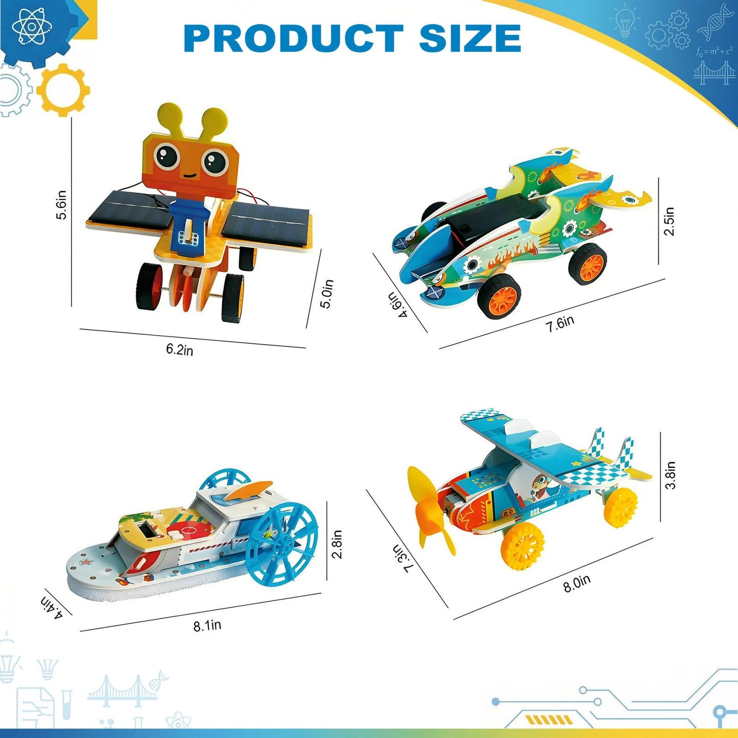 STEM Building Toys for Kids Ages 8-12 | 4-in-1 Science Kit Build DIY Engineering Projects | Educational Toys Gift for Boys & Girls Age 8 9 10 11 12 Year Old