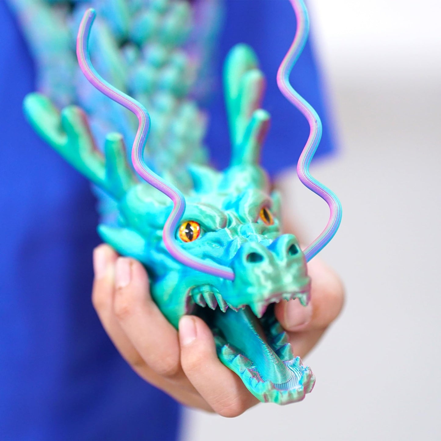 Large 3D Printed Dragon Toys,XXL Animals 47.3 inch Super Long and Big Size lacertid Figurines,Giant 3 D Printer Stuff Dragons Egg,Huge Fidget Action Figures,Cool 3-d Print Gifts (47.3inch-PG)