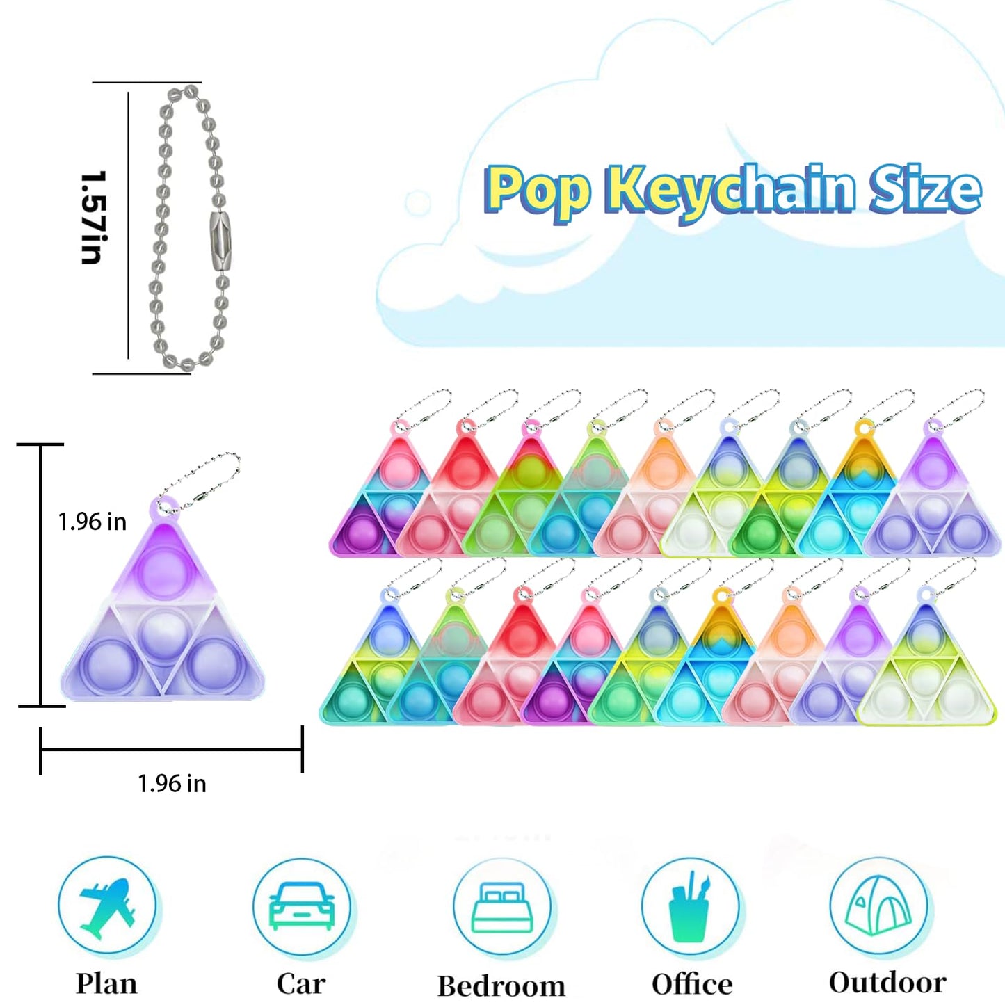 72 Pcs Kids Party Favors Pop Fidget Keychain lt Mini Fidget Toys Bulk for Kids Goodie Bag Stuffers Classroom Prizes It Bubbles Poppers Students Bulk Toys