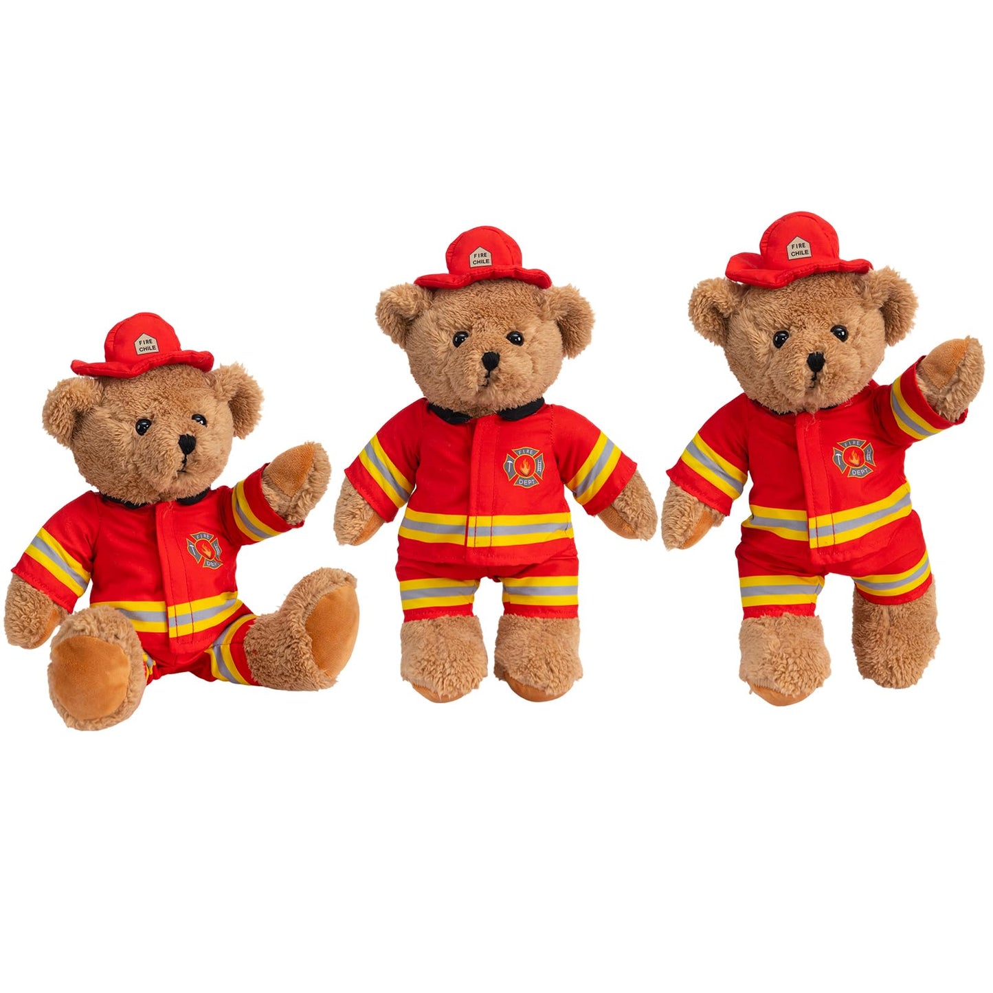 HollyHOME Firefighter Stuffed Animal Teddy Bear Soft Plush Toy with Firefighter Uniform Fire Fighter Doll Gifts for Kids and Firefighters Holiday Birthday Valentine 16 inches