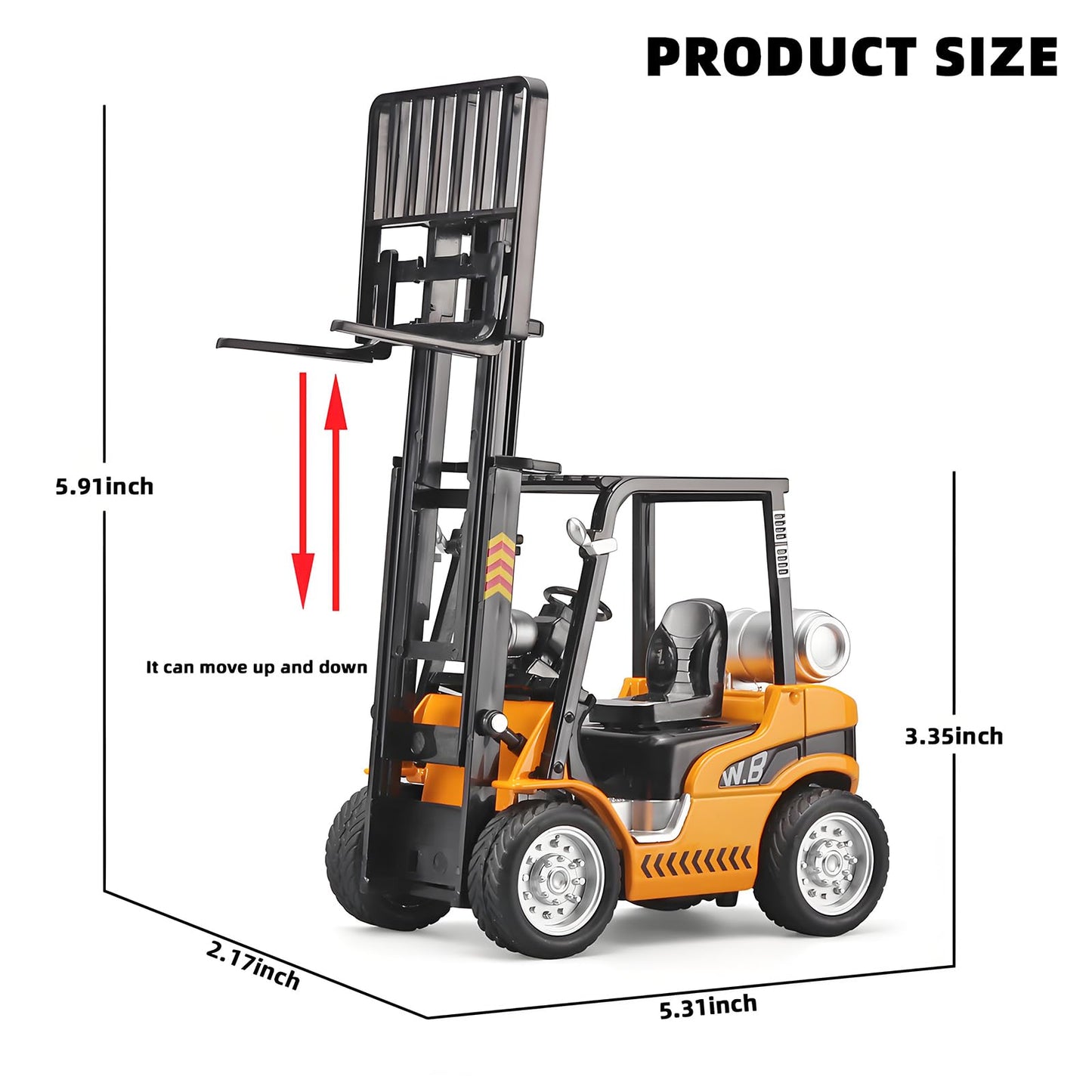 NOVAFUSION Forklift Toys for Kids Construction Truck Forklift,Metal DieCast Forklift Toy,Pull Back Fork Lift Toy with Lights and Sounds,Toy Forklift with Liftable Design,Forklift for Kids Age 3 and Up