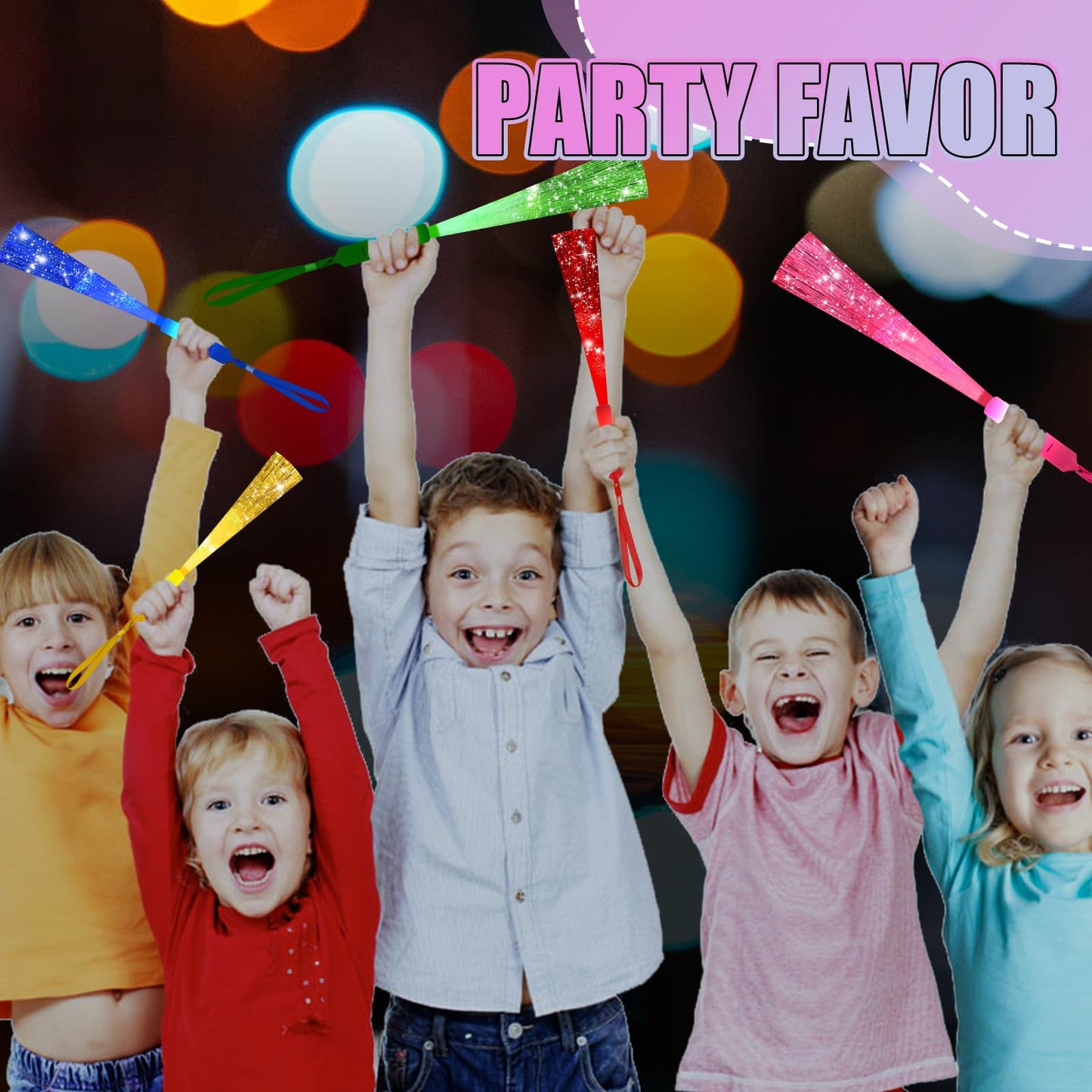 30PCS Fiber Optic Wand Glow Sticks, LED Light Up Wand, Glow in the Dark Party Supplies, Light Up Party Favors, Fiber Optic Lights, Glow Flashing Light Sticks for Neon Party Decorations, Chirstmas
