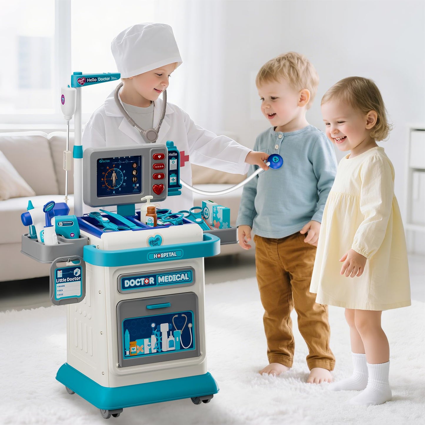 AuroTops Doctor Kit for Toddlers 3-5, 26 Pcs Doctor Play Set for Kids Ages 3-8,Role Play Toy Medical Cart Doctor Toys Educational Toys for Boys & Girls Birthday Gifts