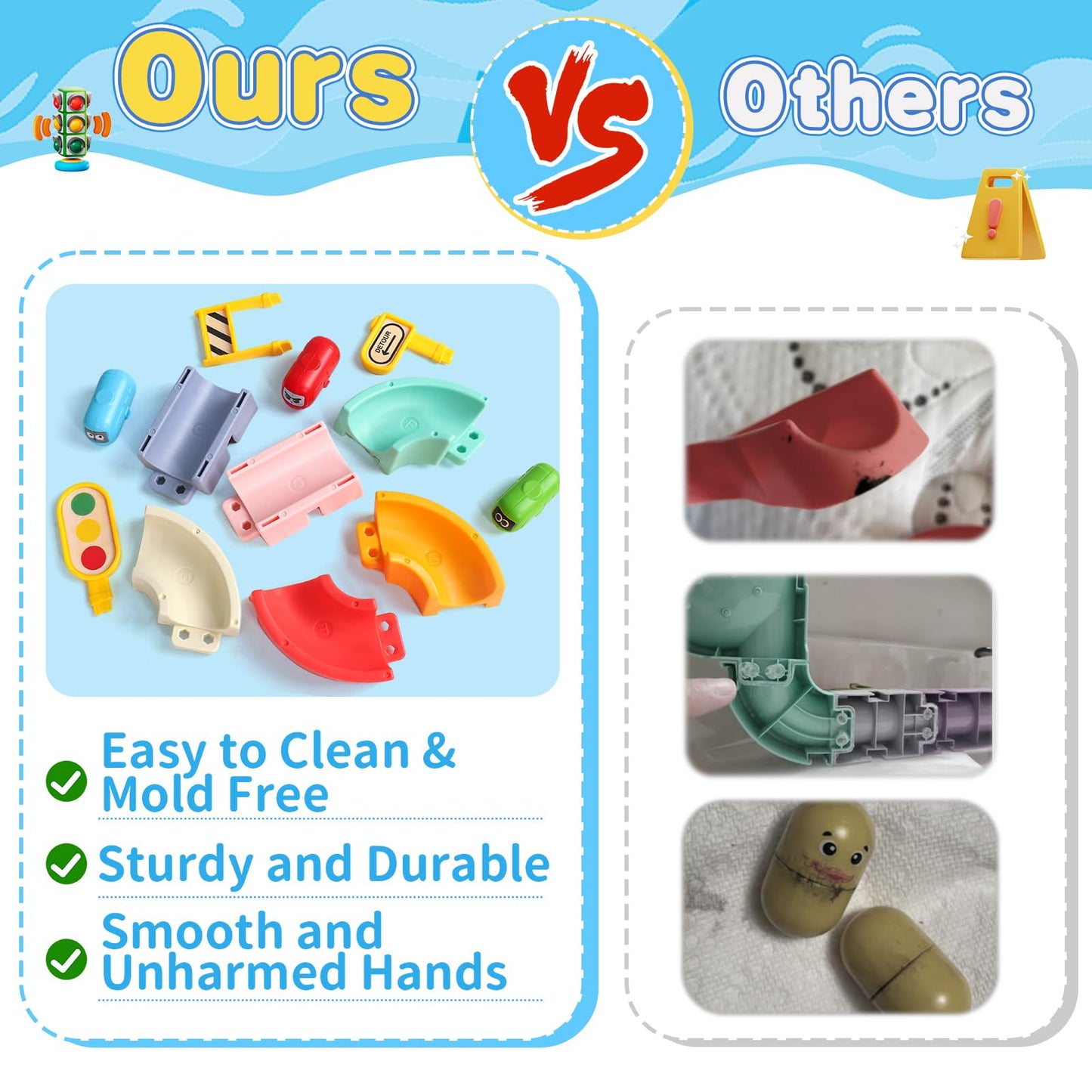 Kids Bath Toys for Kids Ages 4-8 3-5 with Magnetic Car Bath Toys Mold Free & DIY Slides Tracks Bathtub Shower Toys Birthday Gifts for Toddlers 2-4 5 6 7 8 Year Old Boys Girls (38 PCS)
