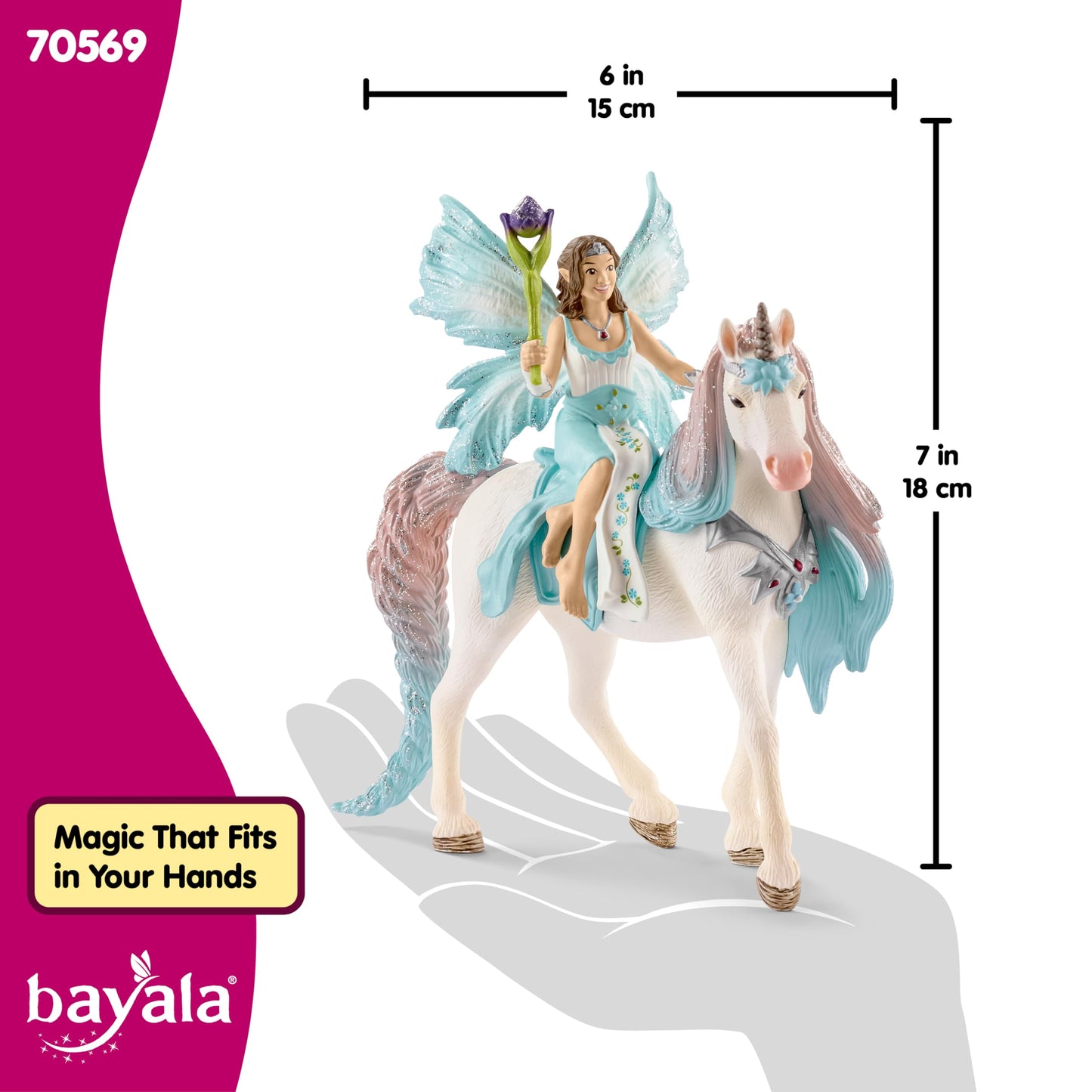 Schleich bayala Fairy Princess Eyela with Sparkly Unicorn Toy from The Princess and the Unicorn Movie for Kids Ages 5-12