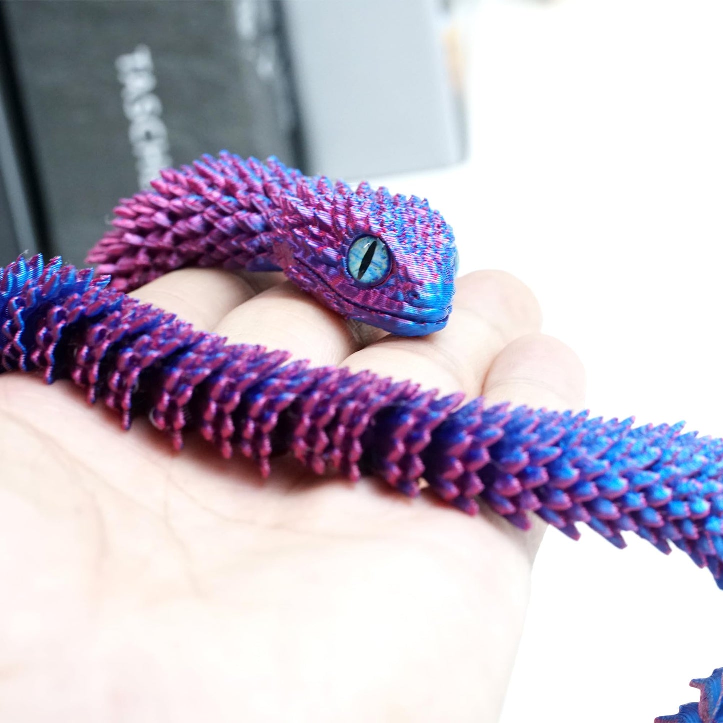 3D Printed snakeToys Model, Flexible Joint Animal lace Statue, Fidget restlessness, ADHD Toy, Surprise Fantasy Easter Gift for Kid Boy Girls (RB)