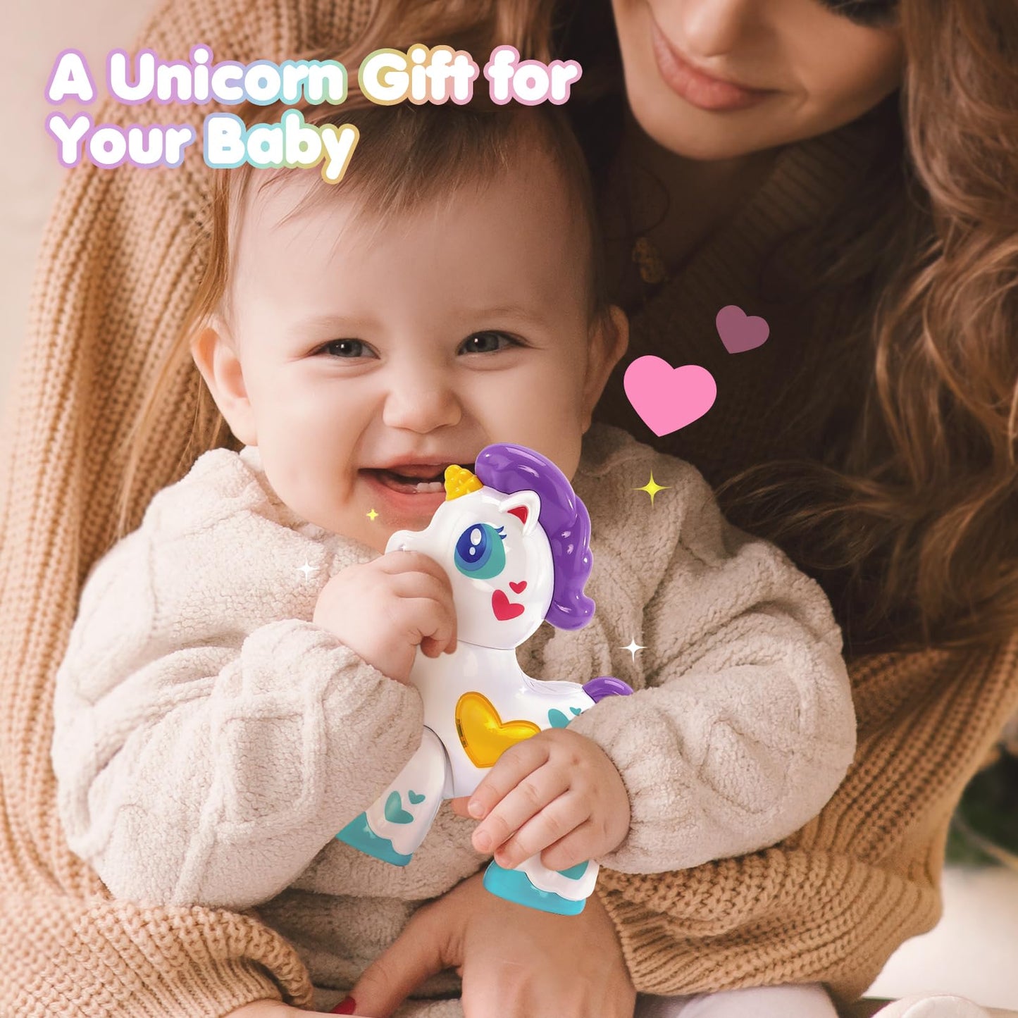 hahaland Unicorn Toys for 18-24 Month Old Girl, Light Up Musical Toddler Toys 1-2 Years, First Birthday Gifts for 1+ Year Old Baby Girl