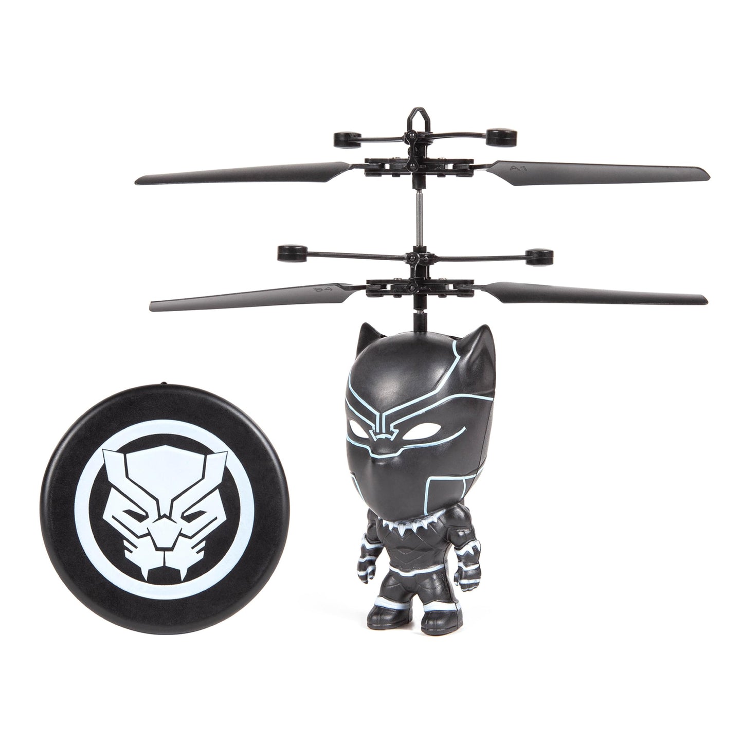 World Tech Toys Marvel Black Panther Big Head Helicopter Toy – Motion Sensored Flying Toy for Kids - Marvel Licensed - Kids 6+
