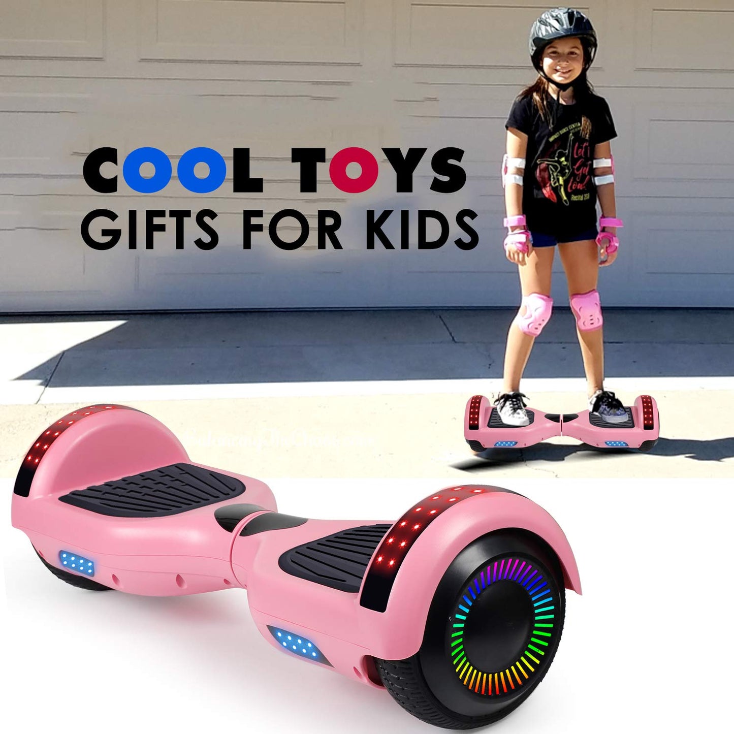 LIEAGLE Hoverboard, 6.5" Self Balancing Scooter Hover Board with Many Certified Wheels LED Lights for Kids Adults(A02 Pink)