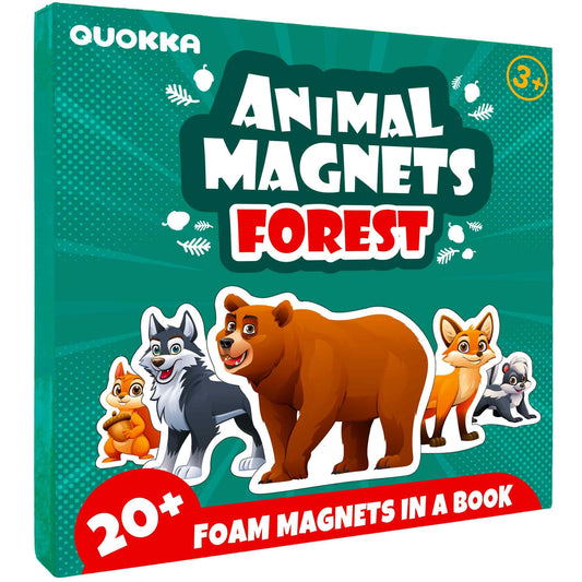 QUOKKA Travel Magnetic Puzzles for Toddlers 1-3 – 20+Pcs Forest Game with Extra-Long Play Book – Fun Travel Game Toy for Kids Ages 3-5 – Strong Magnets for Car Activities – Fun Toddler Puzzle Ages 2-4