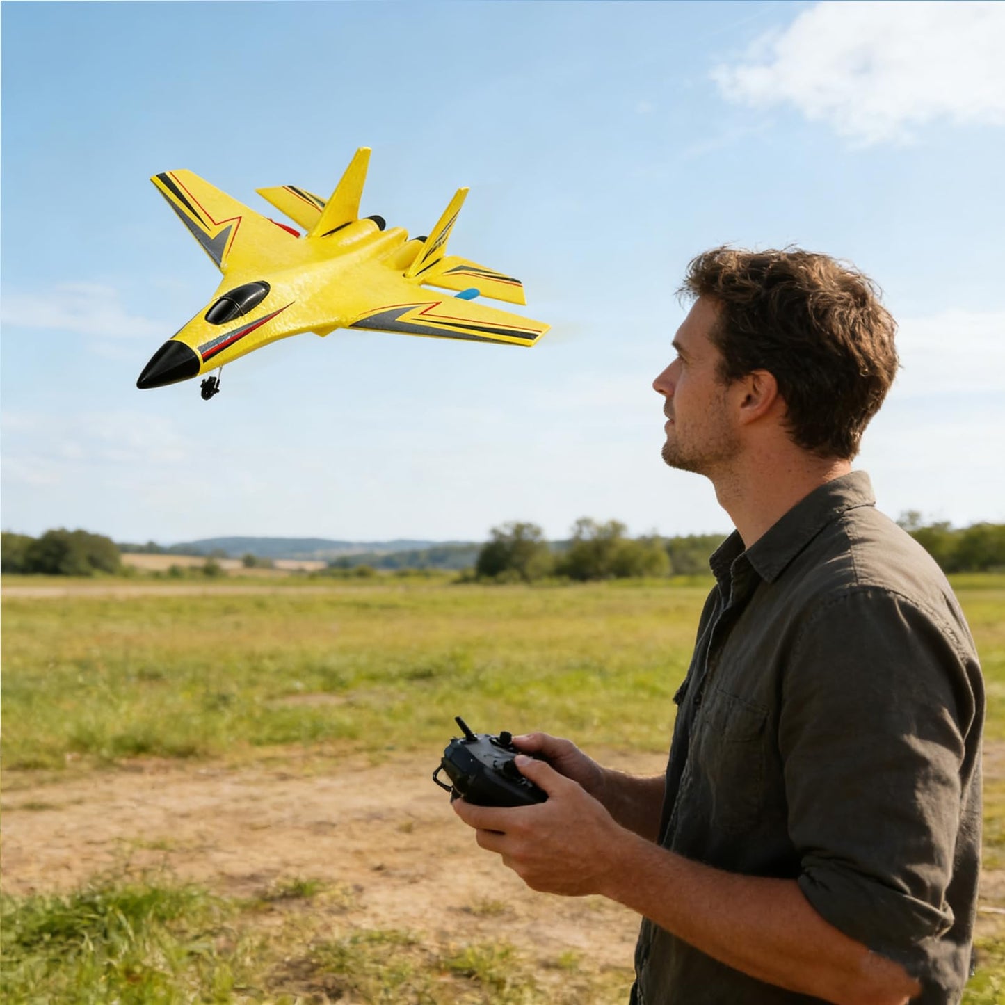 RC Airplane，Glider Aircraft.for Foam Remote Control Planes for Adults Beginners,360° Flip Easy to Fly (Blue)