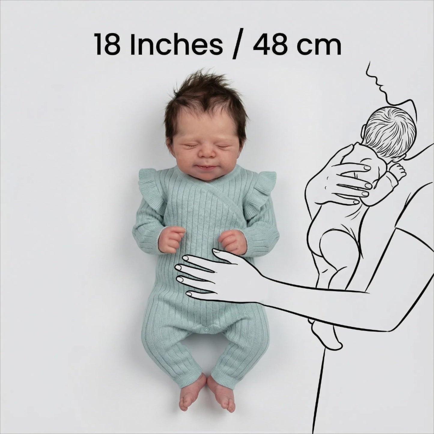 Zero Pam Silicone Reborn Baby Dolls-18 in Realistic Baby Doll, Real Life Reborn Dolls, Silicone Babys Doll That Look Real, Posable Cloth Body Newborn Babies with Accessories for 3+ Girls