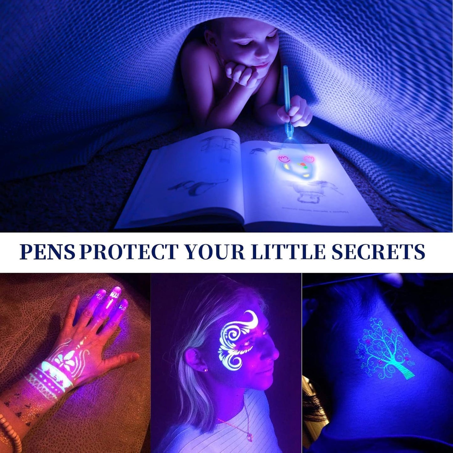 KERRT 30 Pieces Invisible Ink Pen with UV Light Spy Pens Secret Message Pens Magic Invisible Ink Marker Party Favors for Kids