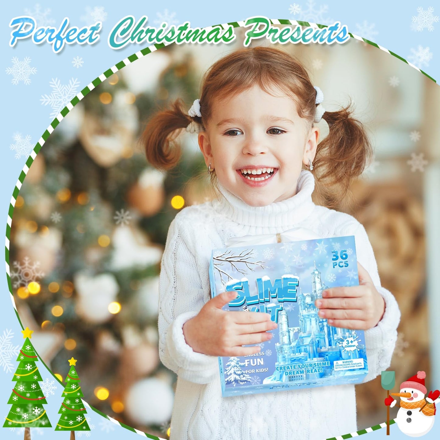 36 Pack Frozen Slime Party Favors for Kids Winter Snowflake Slime Putty Toys Christmas Easter Birthday Goodie Bag Stuffer Classroom Reward for Girls Boys Stretchy Non-Sticky Stress Relief