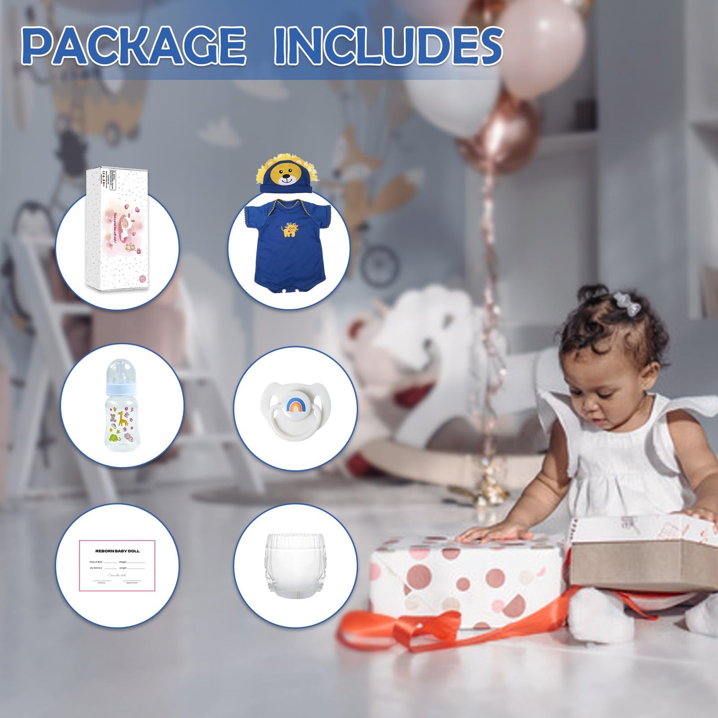 CHAREX Realistic Reborn Baby Dolls Black - 18 inch Newborn Baby African American, Soft Body Real Life Sleeping Baby Doll with Accessories Gift Set for Girls Boy Age 3+