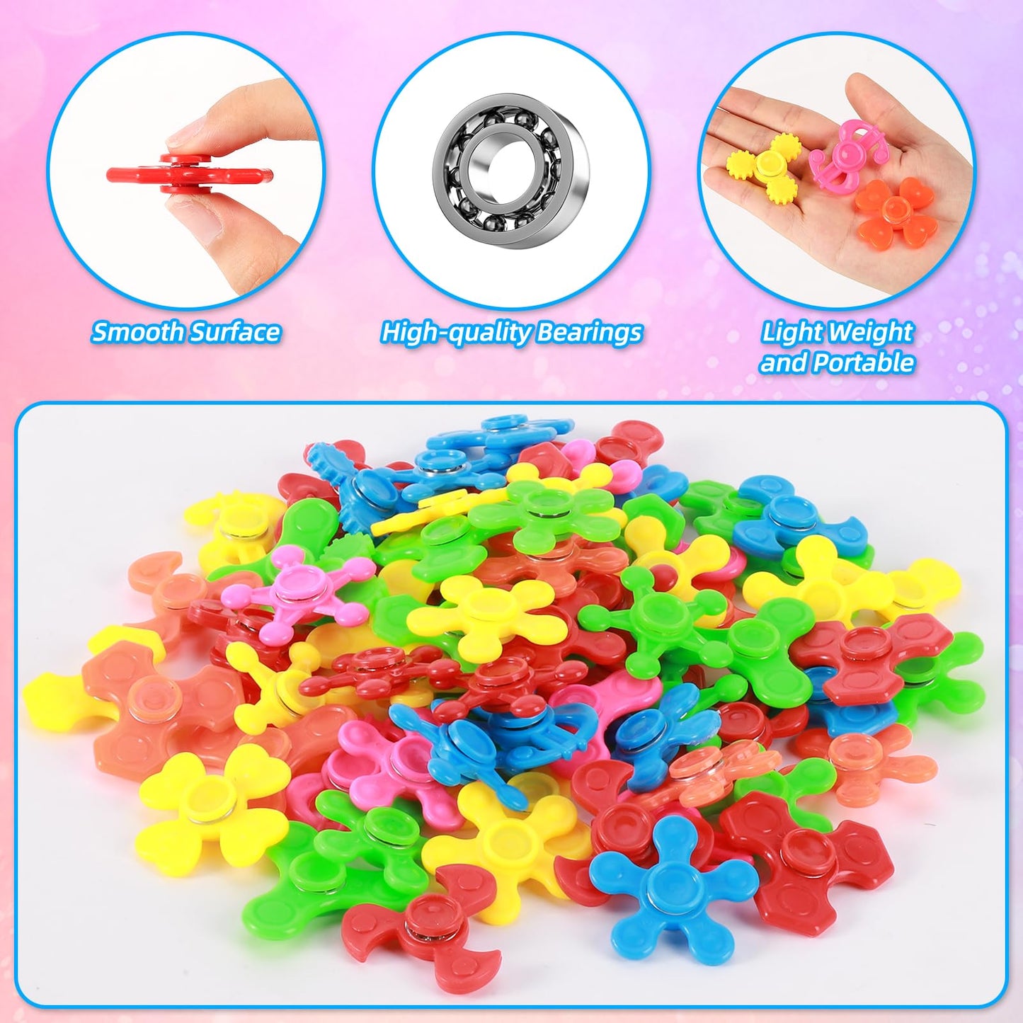 120pcs Mini Fidget Spinner Bulk, Treasure Box Toys for Classroom Prizes, Stress Relief Sensory Fidget Toys Bulk for Kids with Autism, Birthday Gifts Party Favors, Goodie Bag Stuffers for Kids 4-8-12