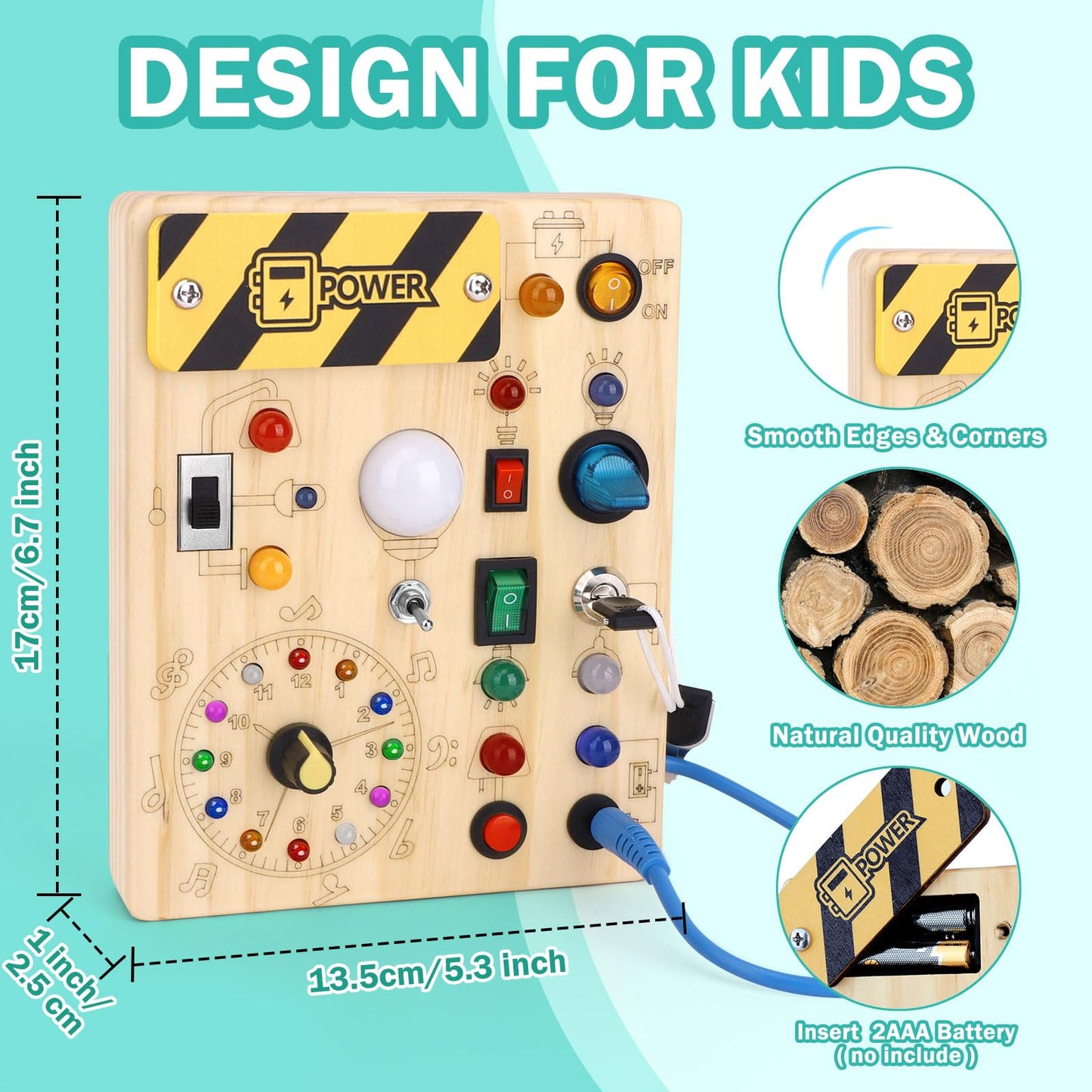Hoarosall Montessori Busy Board - Sensory Toys for 1-3 Year Old Boys & Girls,Travel Educational Learning Activities for Toddlers,Sensory Toy for Kids with Autism