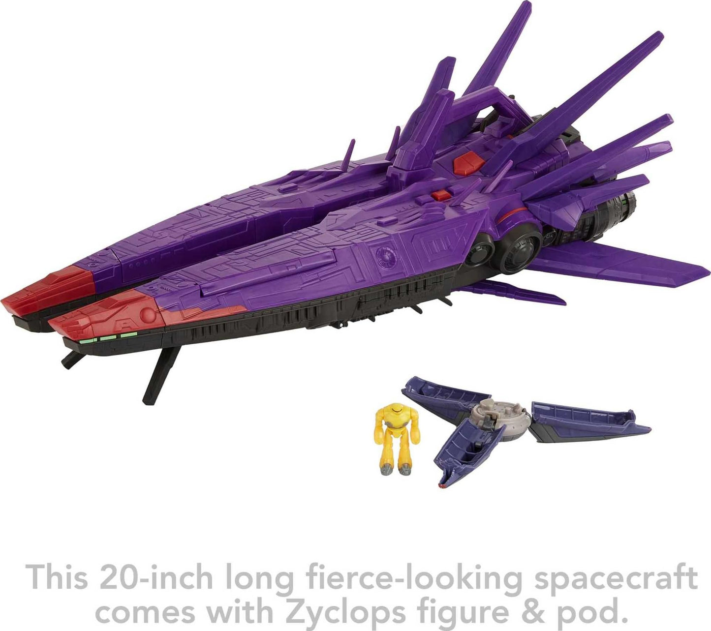 Mattel Disney and Pixar Lightyear Vehicle Playset, 20-inch Zurg Mothership with Lights & Sounds Plus Zyclops Figure, Hyperspeed Series