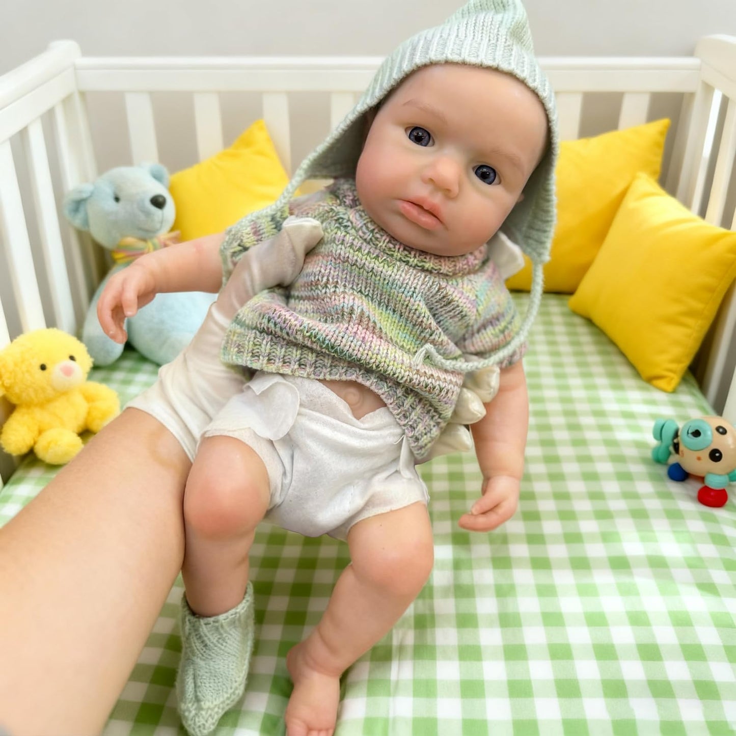 Gileutay 12 inch Realistic Full Silicone Baby Doll Girl Life Like Reborn Silicone Baby Doll with Open Mouth
