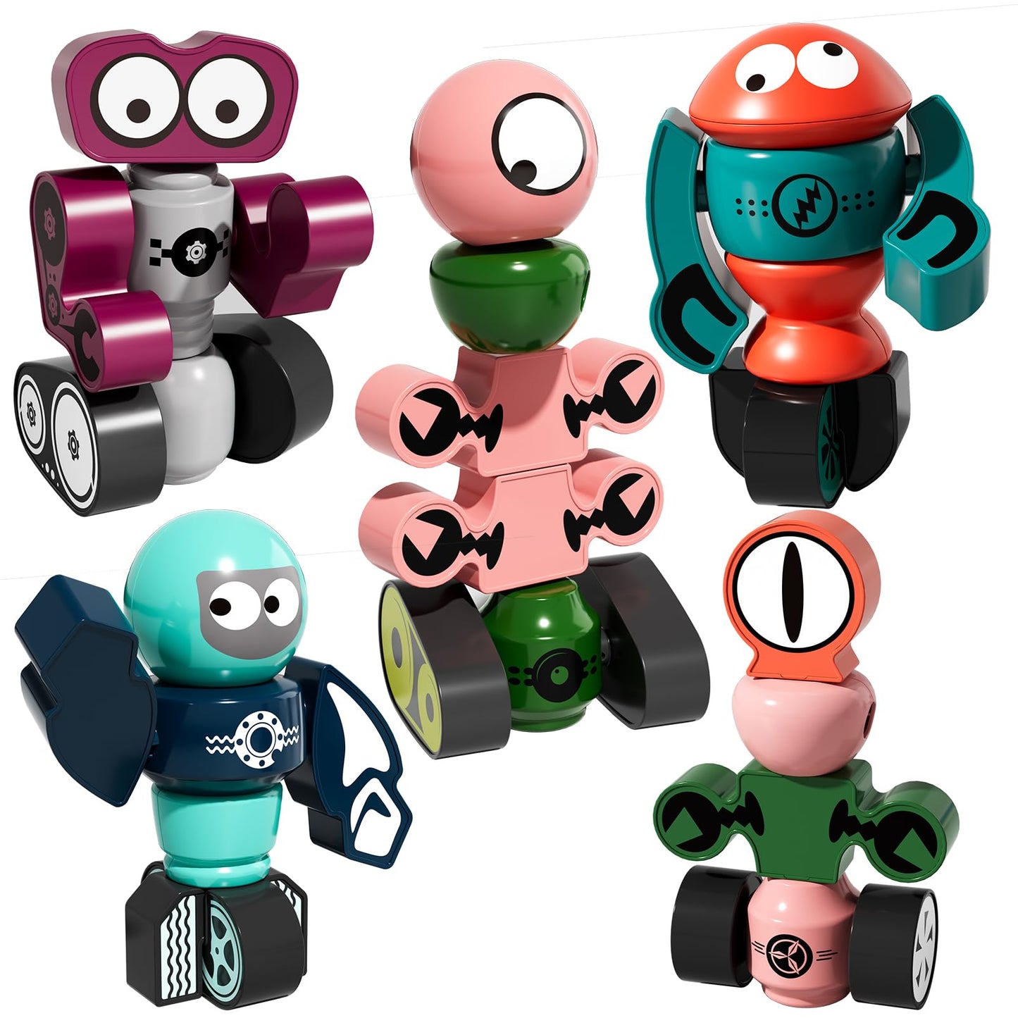 TEMI Magnets Robot Toy for 3 4 5 6 7 Year Old Boys - Transform Toys Planet Magnet Building Toys Stacking for Toddler, Learning Educational Christmas and Birthday Gifts for Kids Ages 3-7