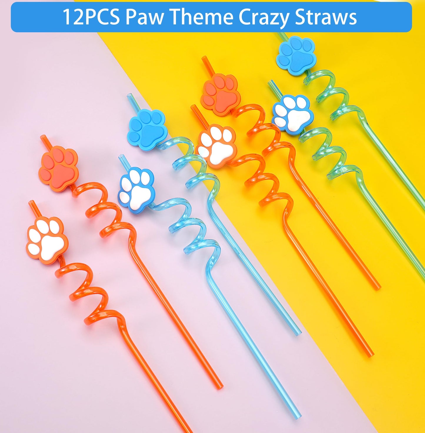 220PCS Blue and Orange Dog Paw Print Party Favors for Kids Theme Birthday Party Favors Decorations Supplies Goodie Bag Stuffer Pinata Filler Birthday Gifts