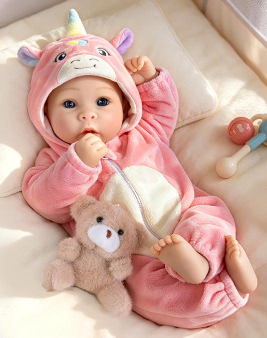 Aori 17 Inch Baby Dolls Realistic Doll with Ultra Real Life Soft Body & Pink Outfits for Girls 3+ | Pretend Play, Dress Up, Nursery Decor