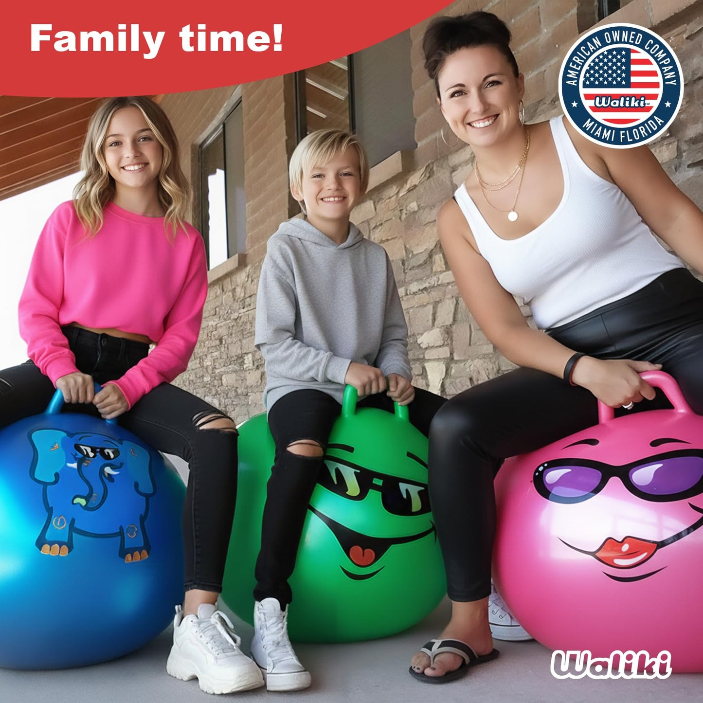 WALIKI Hopper Ball Toy for Boys and Girls Ages 7-9 | Hippity Hop Jumping Ball | Cool Birthday Gift | Blue | 20"