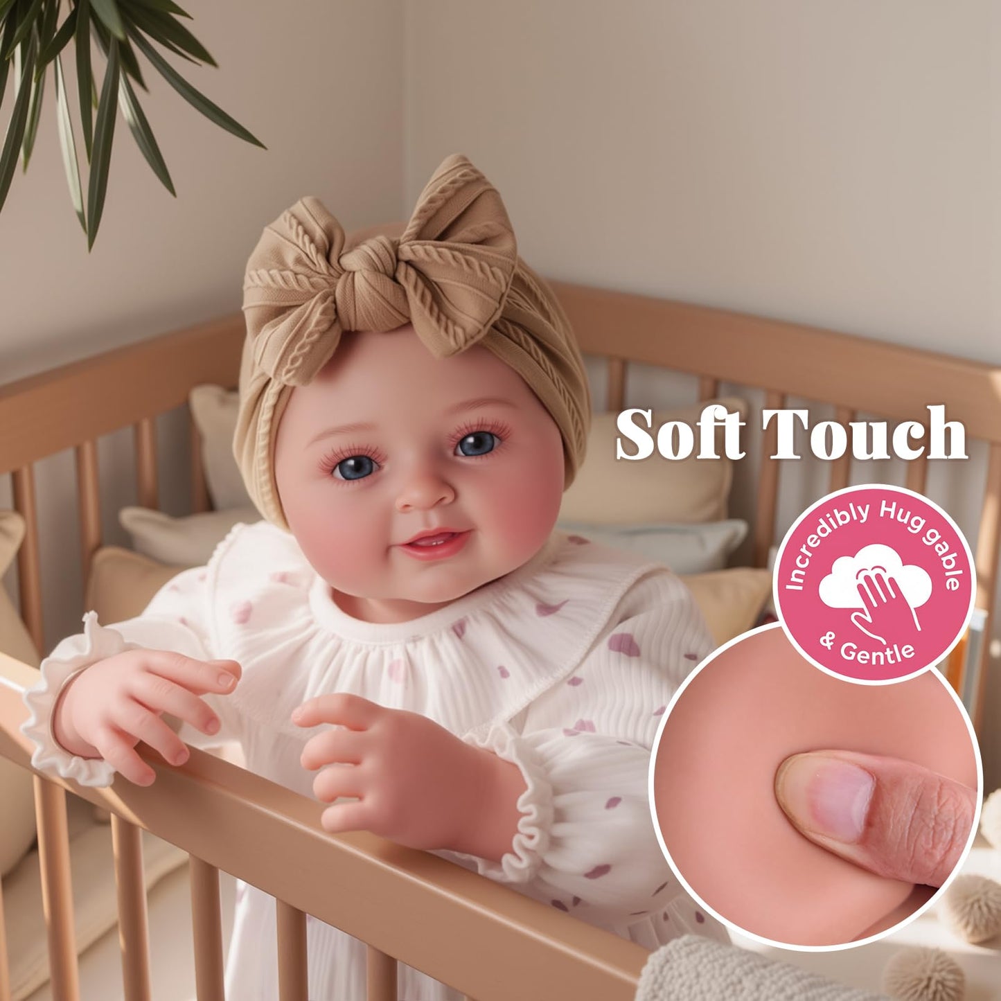 BABESIDE Lifelike Reborn Baby Dolls Tess - 17Inch Cute Soft Vinyl Realistic-Newborn Baby Doll Poseable Smiling Real Life Baby Dolls with Complete Accessories for 3+ Years Old Gifts
