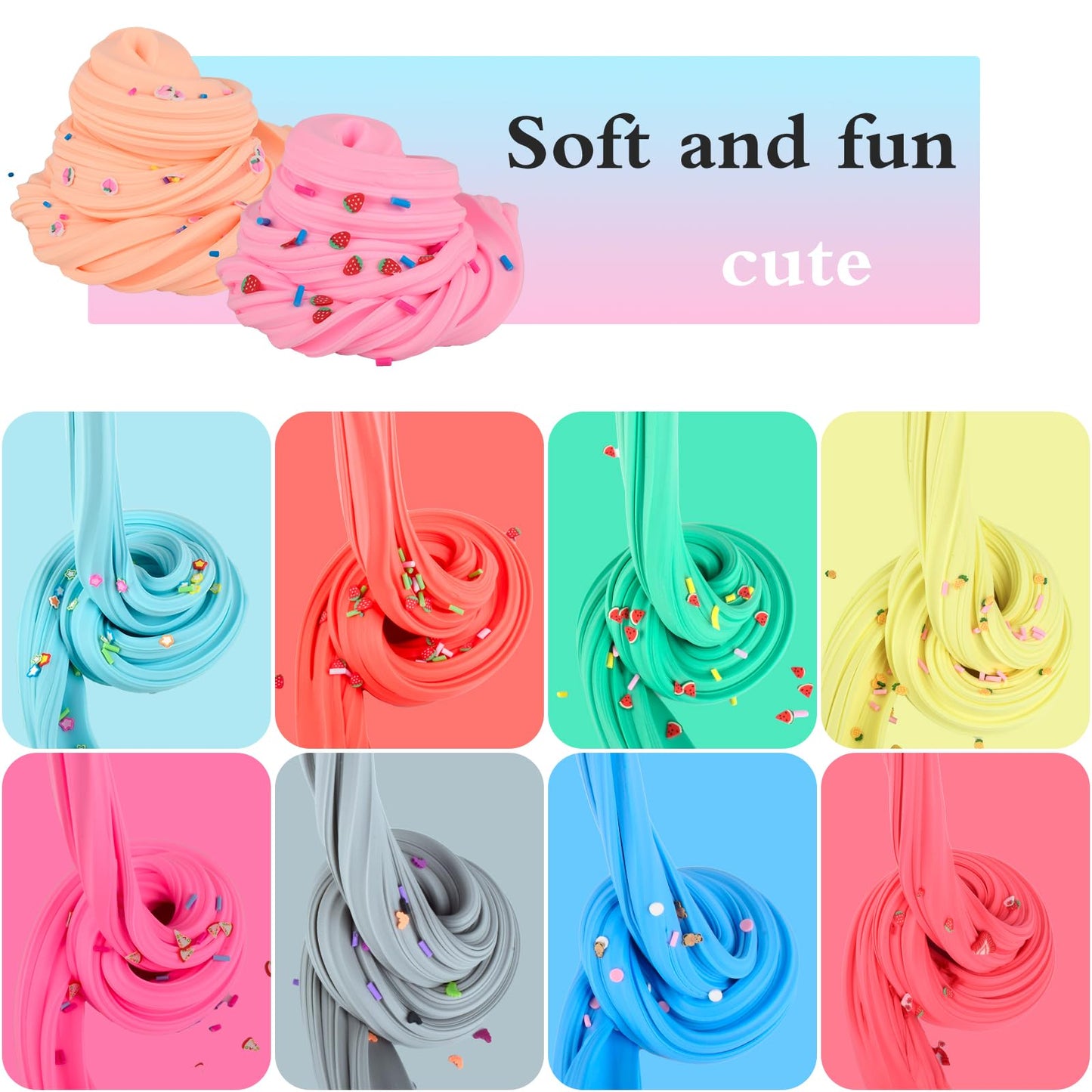 58-Pack Butter Slime Kit – Mini Slime Party Favors for Girls & Boys, Scented Bulk Slime Supplies for Kids, Soft & Non-Sticky Stress Relief Toy, Birthday Goodie Bag Stuffers