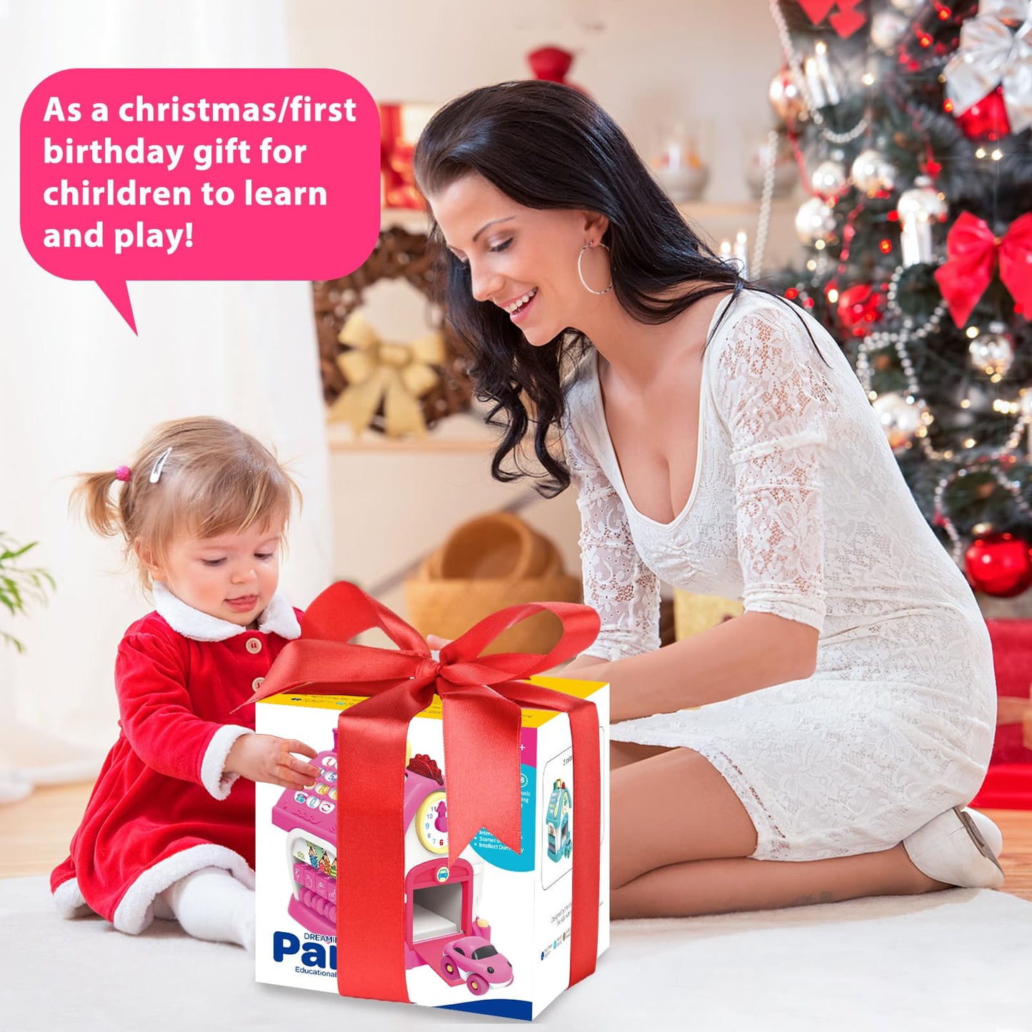 Aitbay Toys for 1 Year Old Girl Gifts: Baby Musical Toys 12-18 Months 8-in-1 Multi-Functional House - Montessori Educational Toys for Toddlers 1-3 - First Christmas 1st Birthday Gifts