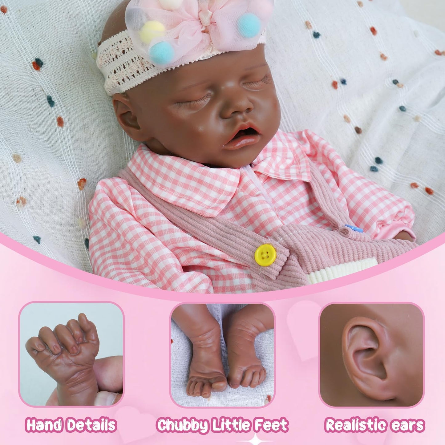 Maletofe Realistic Reborn Baby Doll, 16.5 Inch Silicone Baby Doll Girl, Full Body for Boys and Girls, Clothing Accessories Included, Kids Gift Set (Dann - Tan)