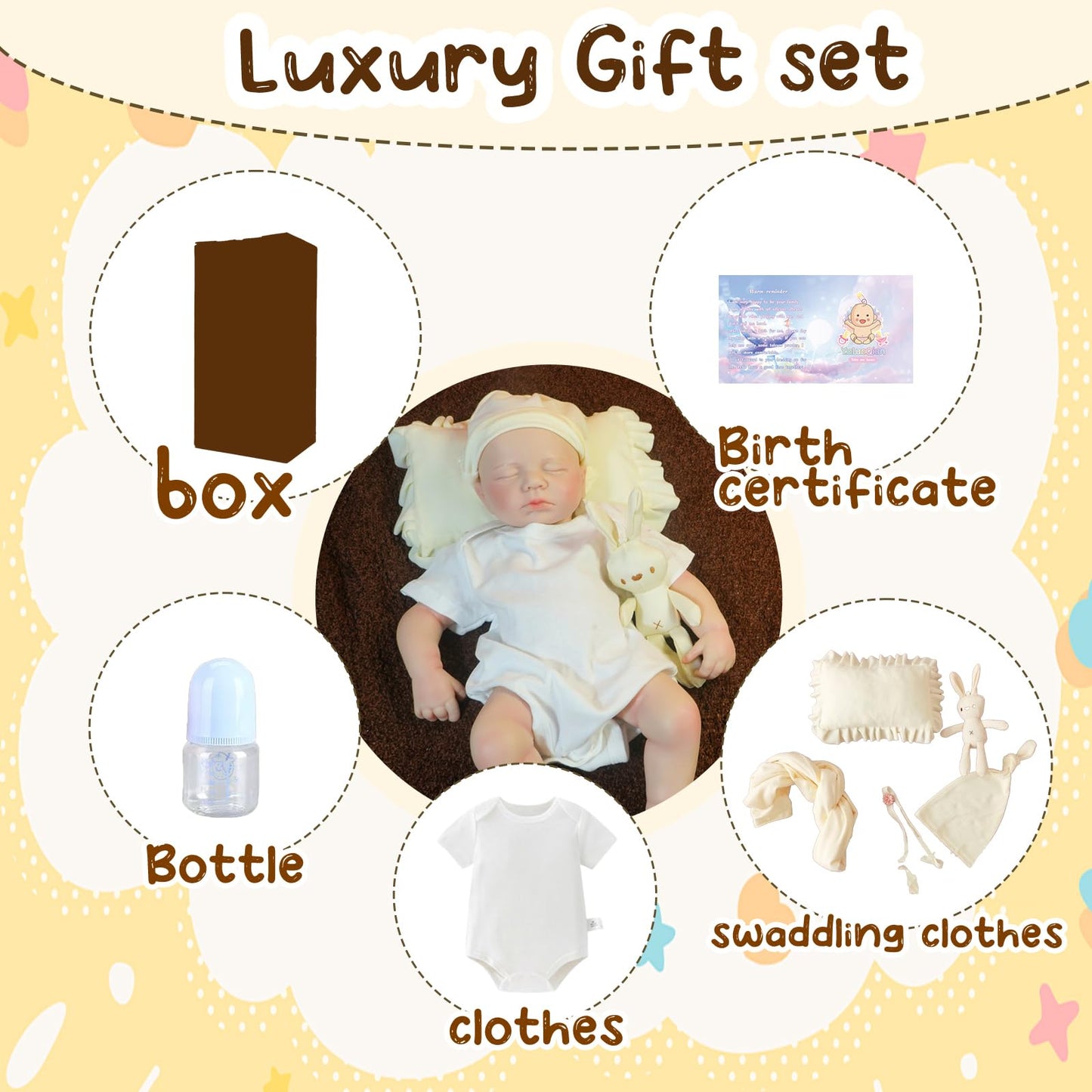 YaLuoQian Reborn Baby Dolls 20.5 inch Silicone Reborn Baby Dolls Full Body Lifelike Newborn Dolls