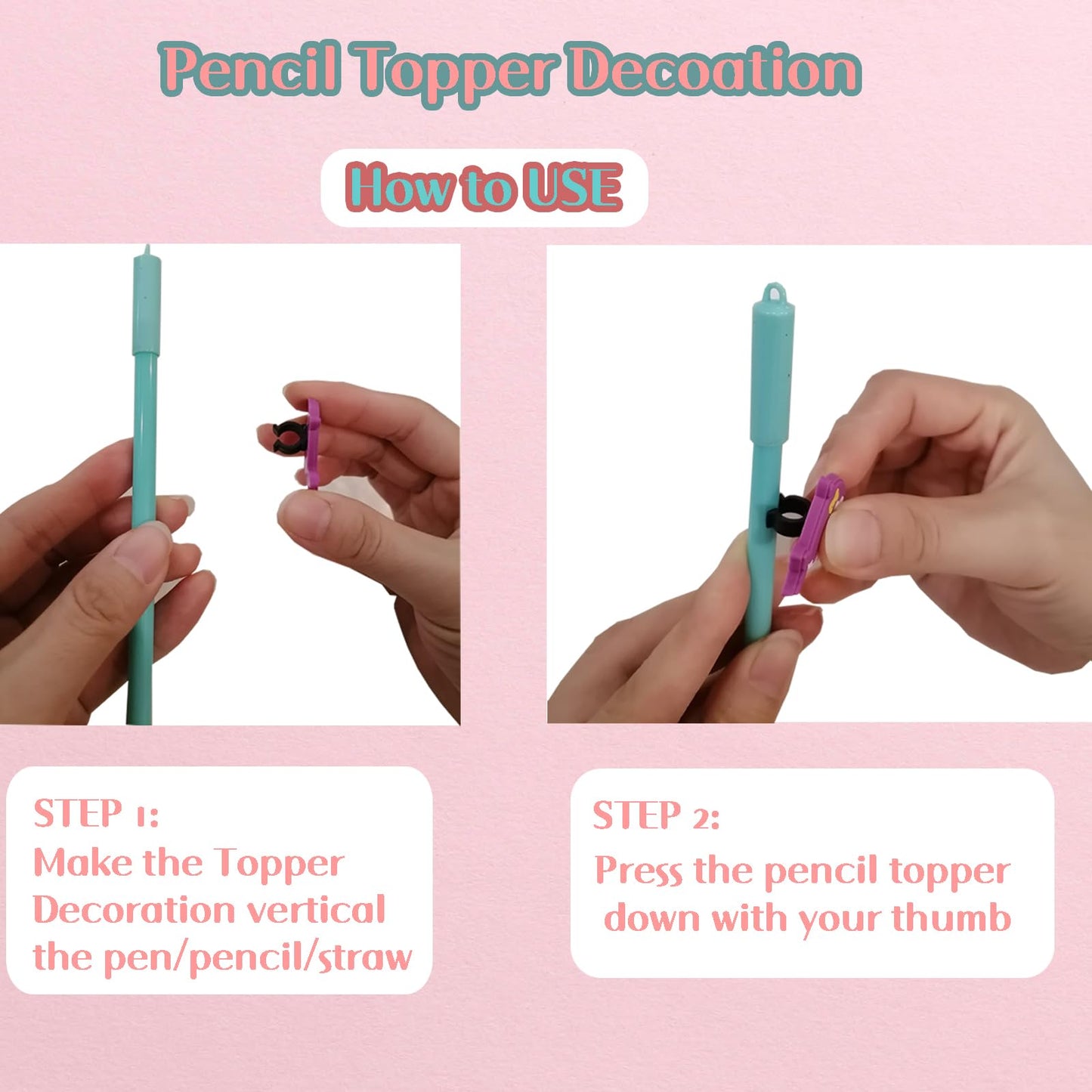JRONGHE 100PCS Pencil Toppers,Cute Pencil Charms for Kids Classroom Prizes & Decorations for School Supplies, Classroom Rewards Kids Incentives